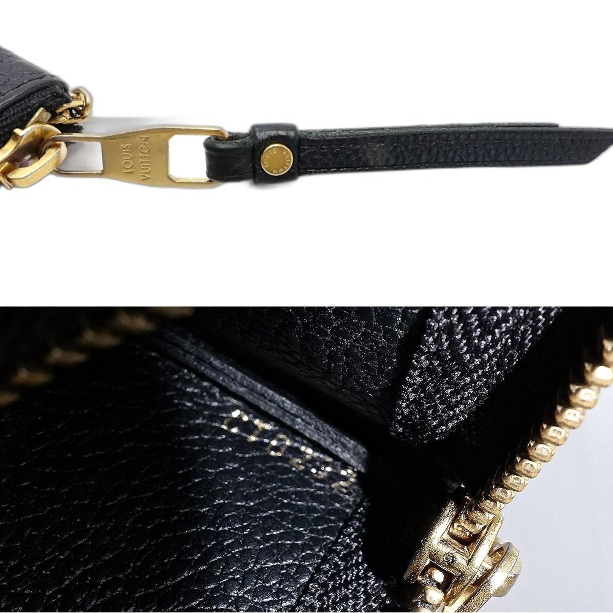 Louis Vuitton Monogram Empreinte Beige Black Leather Coin Purse/Coin Case (Pre-Owned)