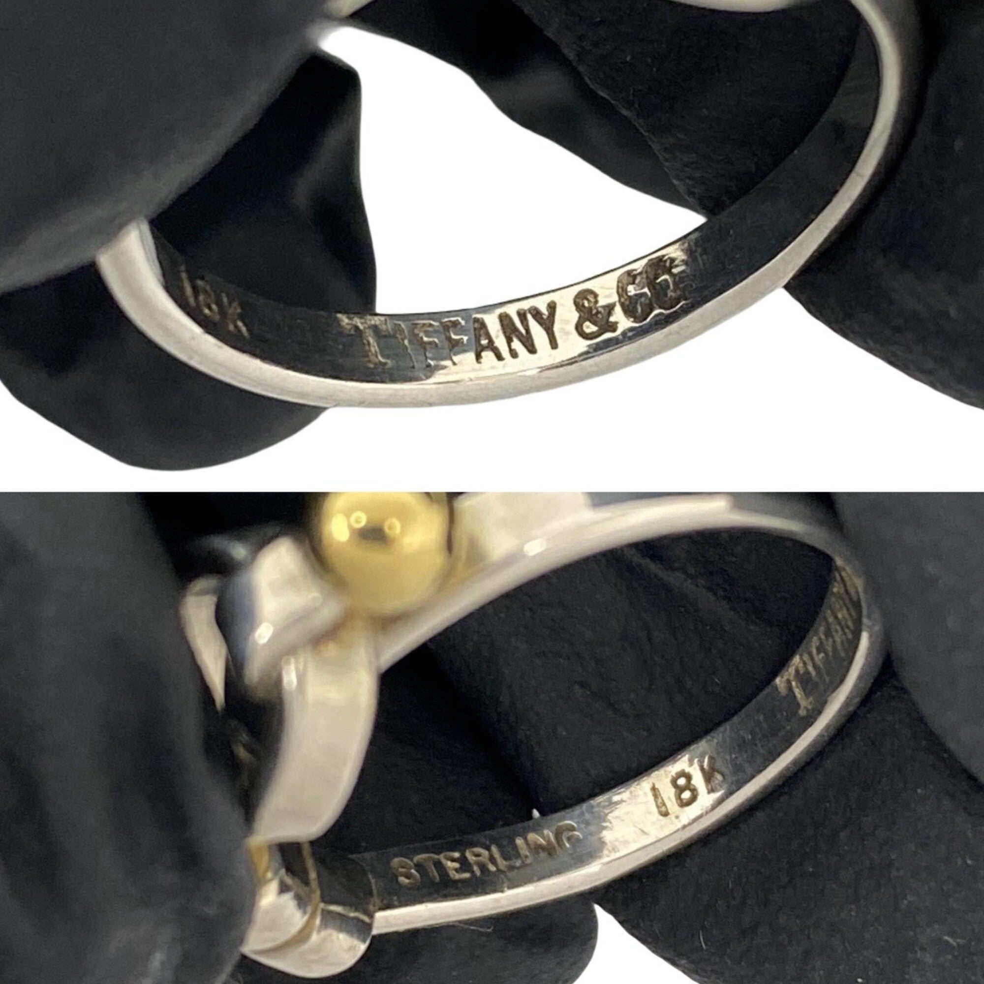 Tiffany Gold Silver Yellow Gold (18K) Silver 925 Band Ring (Pre-Owned)