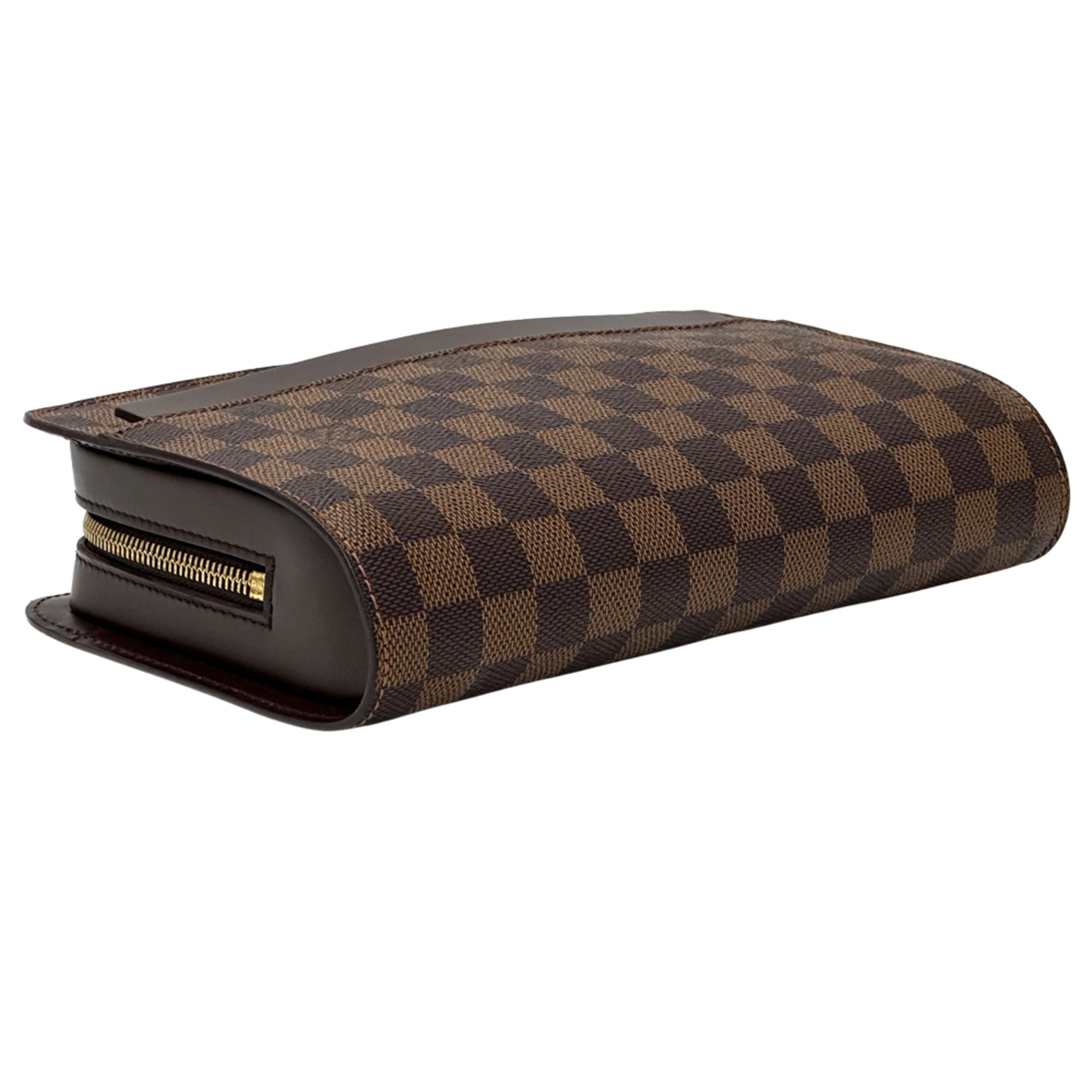 Louis Vuitton Brown Ebene Damier Canvas Clutch Bag Handbag (Pre-Owned)