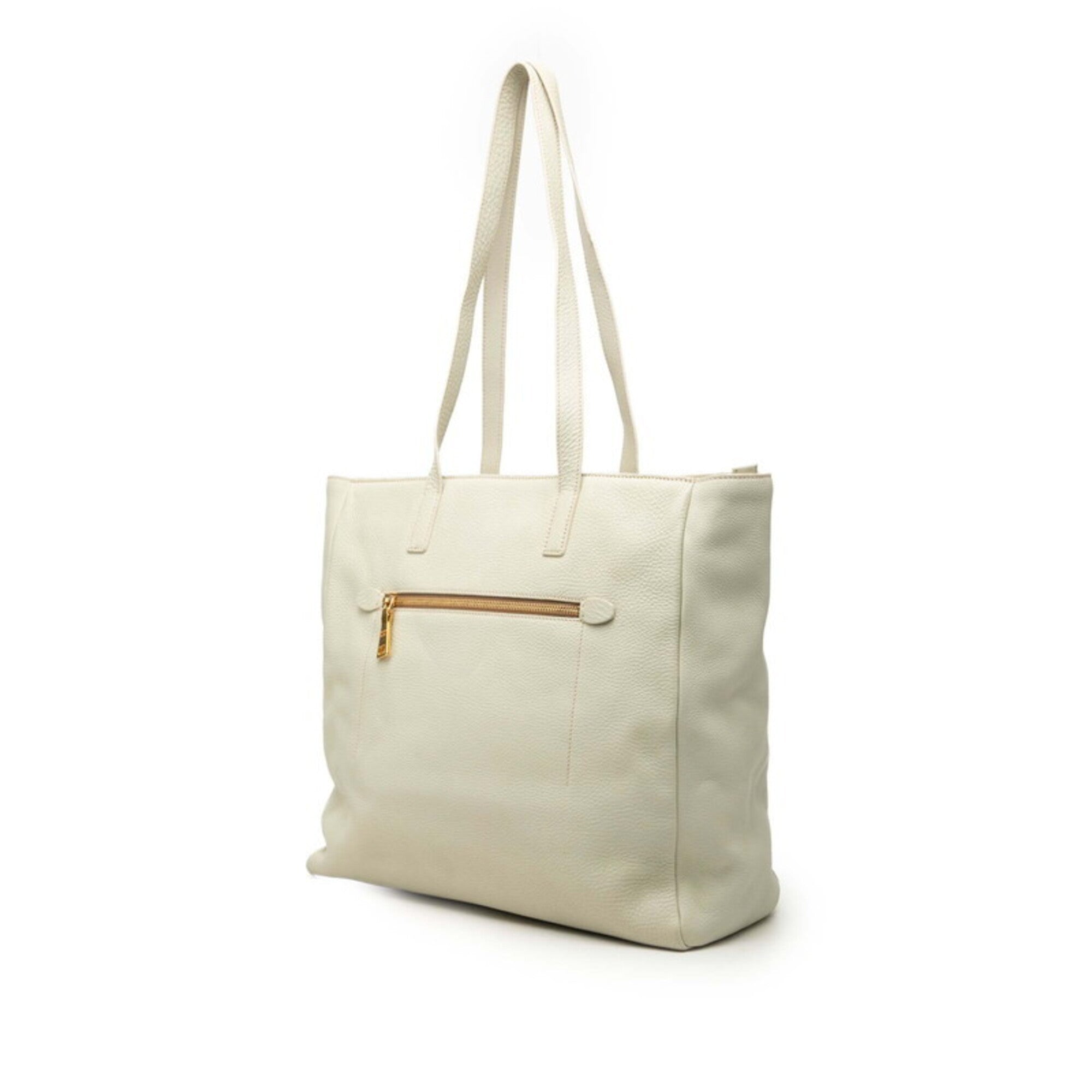 Prada Green White Leather Shoulder Bag Tote Bag (Pre-Owned)