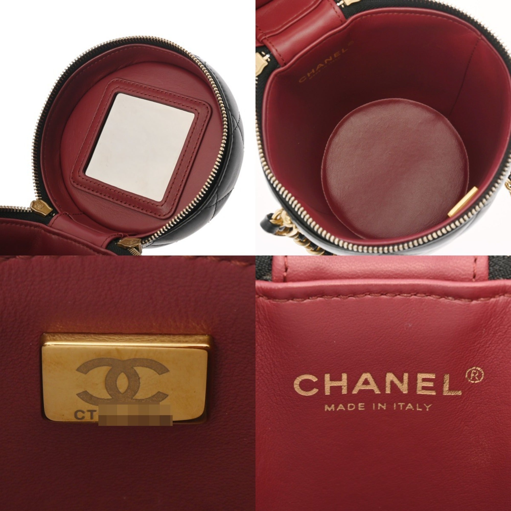 Chanel Black Gold Leather Shoulder Bag (Pre-Owned)