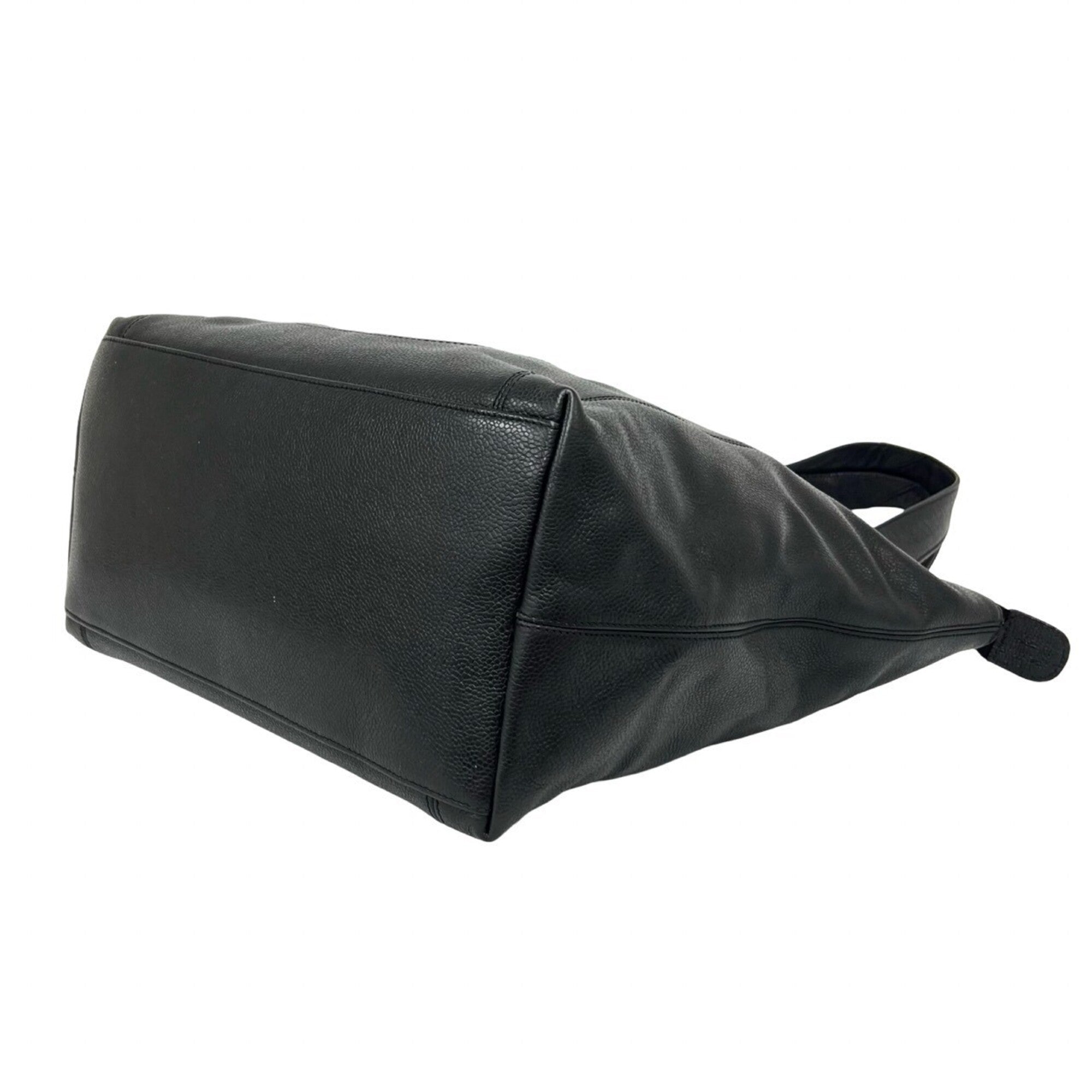 Chanel Black Grained Calfskin Tote Bag (Pre-Owned)