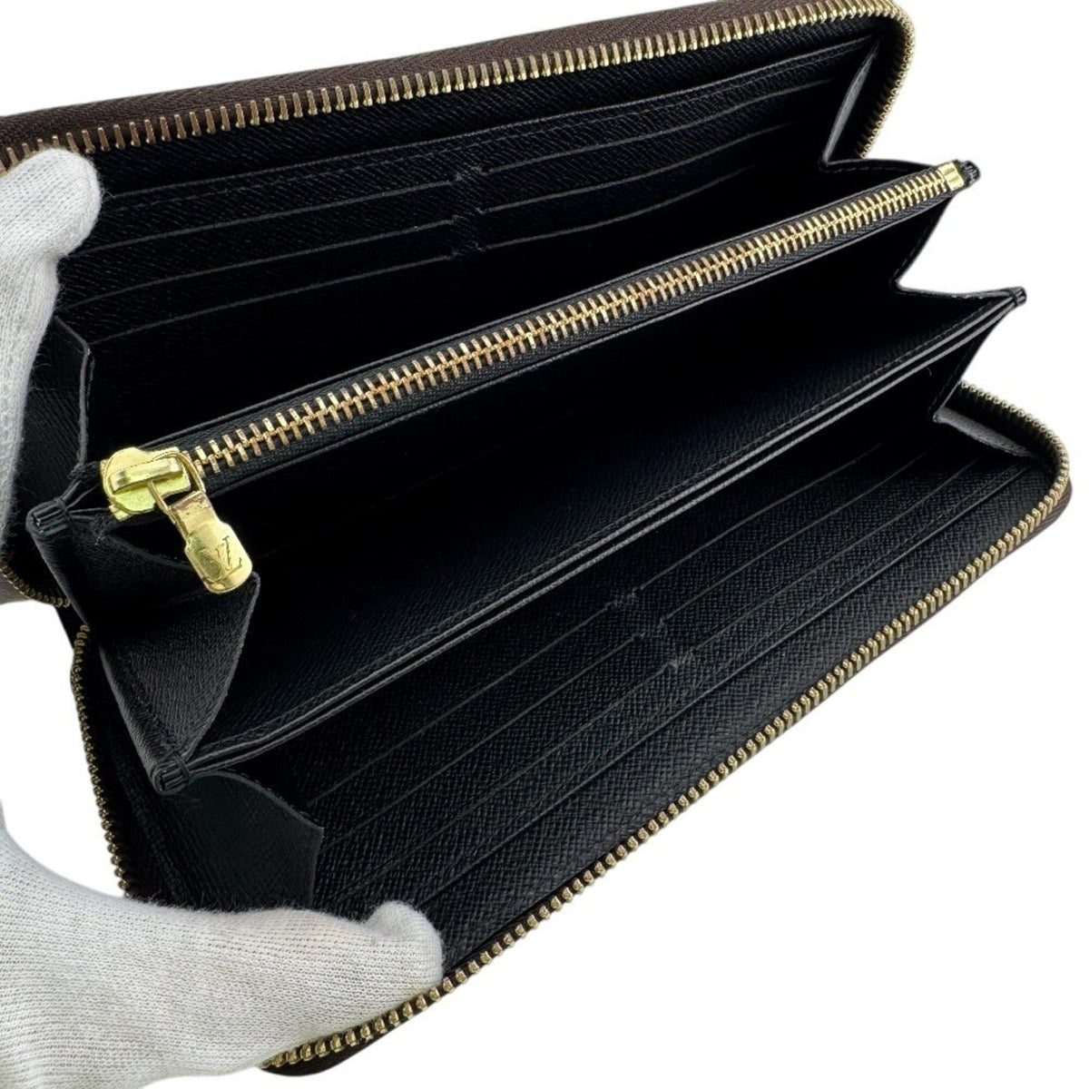 Louis Vuitton Brown Leather Long Wallet (Bi-Fold) (Pre-Owned)