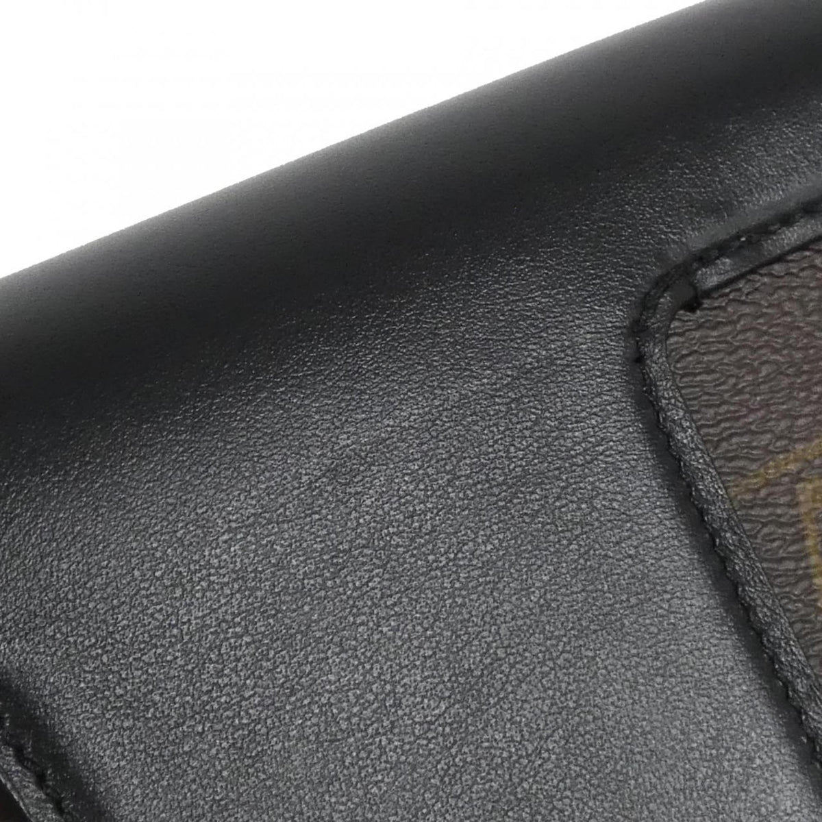 Louis Vuitton Black Brown Coated Canvas Leather Shoulder Bag (Pre-Owned)