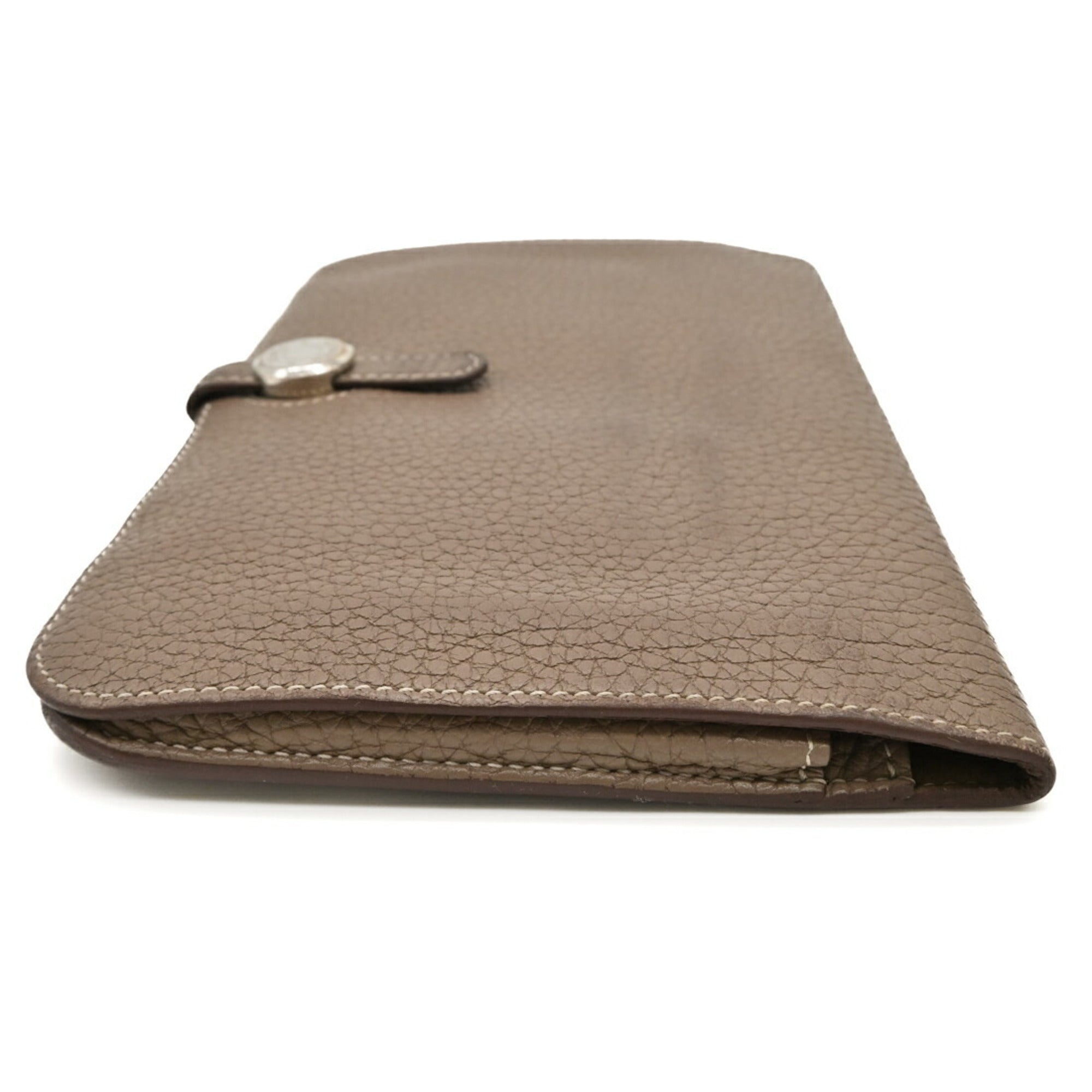 Hermes Dogon Duo Etoupe Gray Grayish Togo Leather Long Wallet (Bi-Fold) (Pre-Owned)