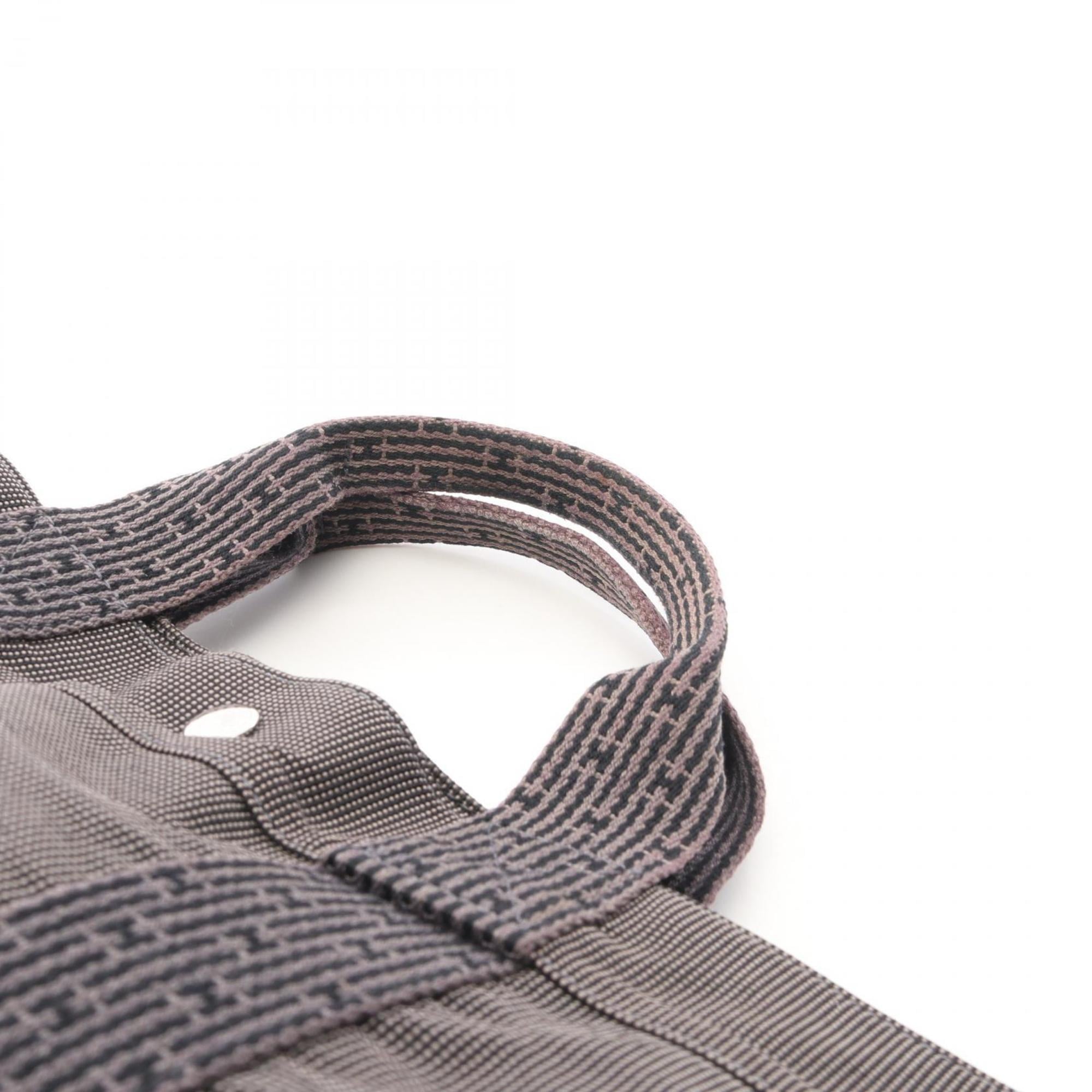 Hermes Gray Nylon Canvas Handbag Tote Bag (Pre-Owned)