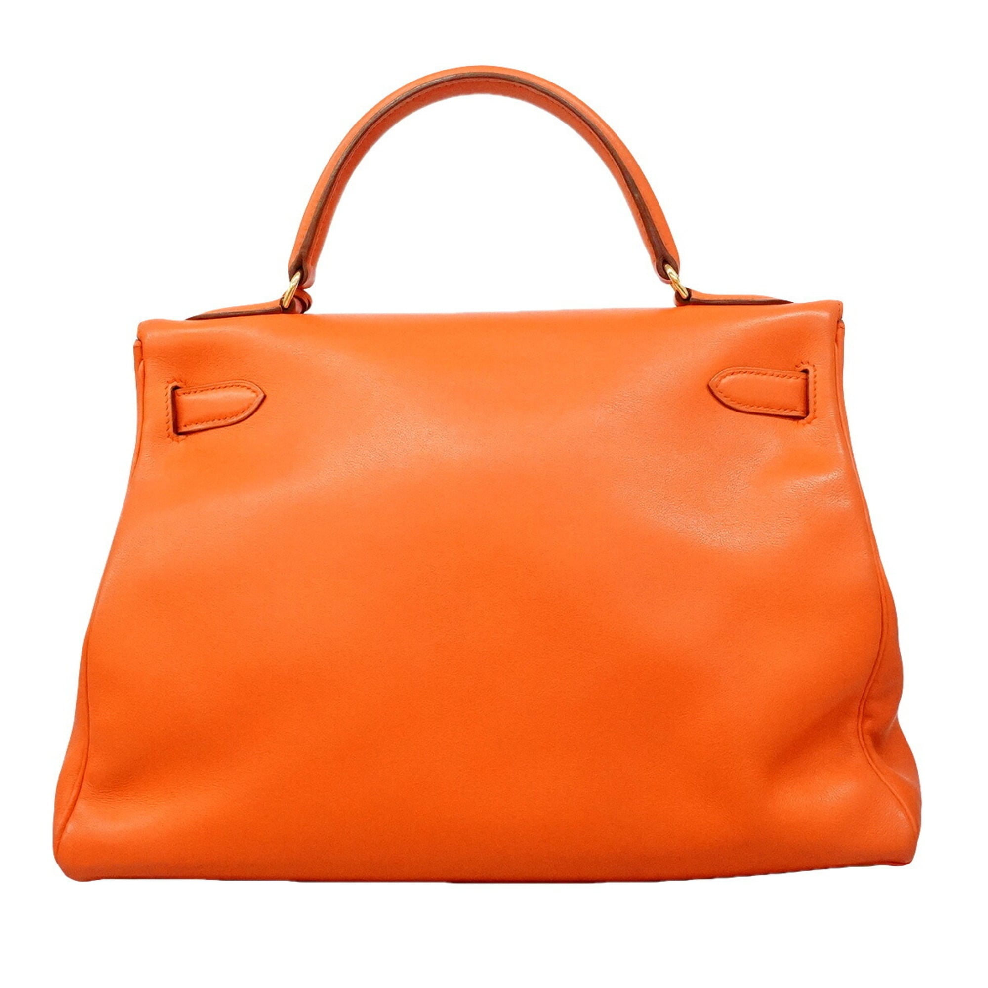Hermes Orange Gulliver Leather Handbag (Pre-Owned)