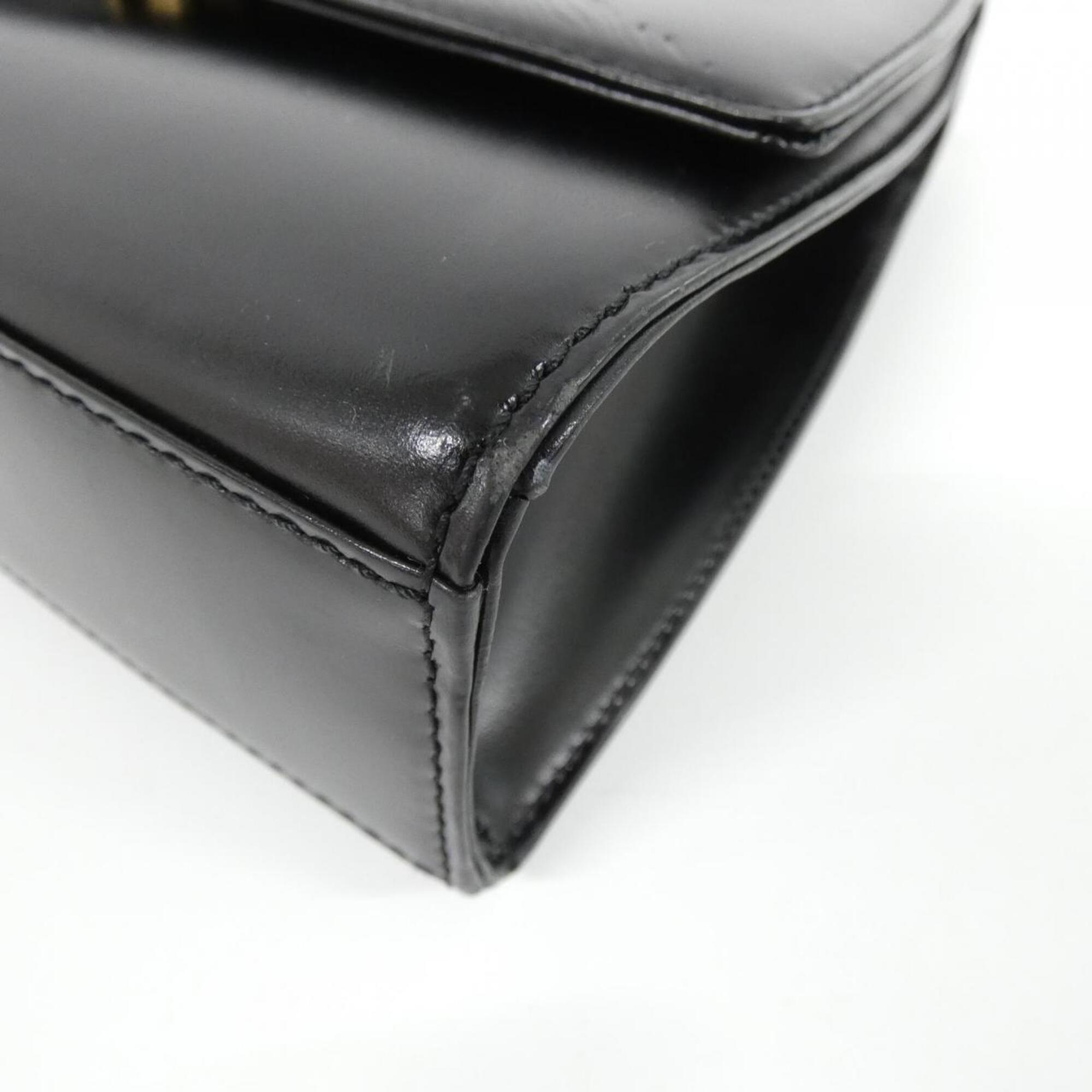Louis Vuitton Black Leather Handbag (Pre-Owned)