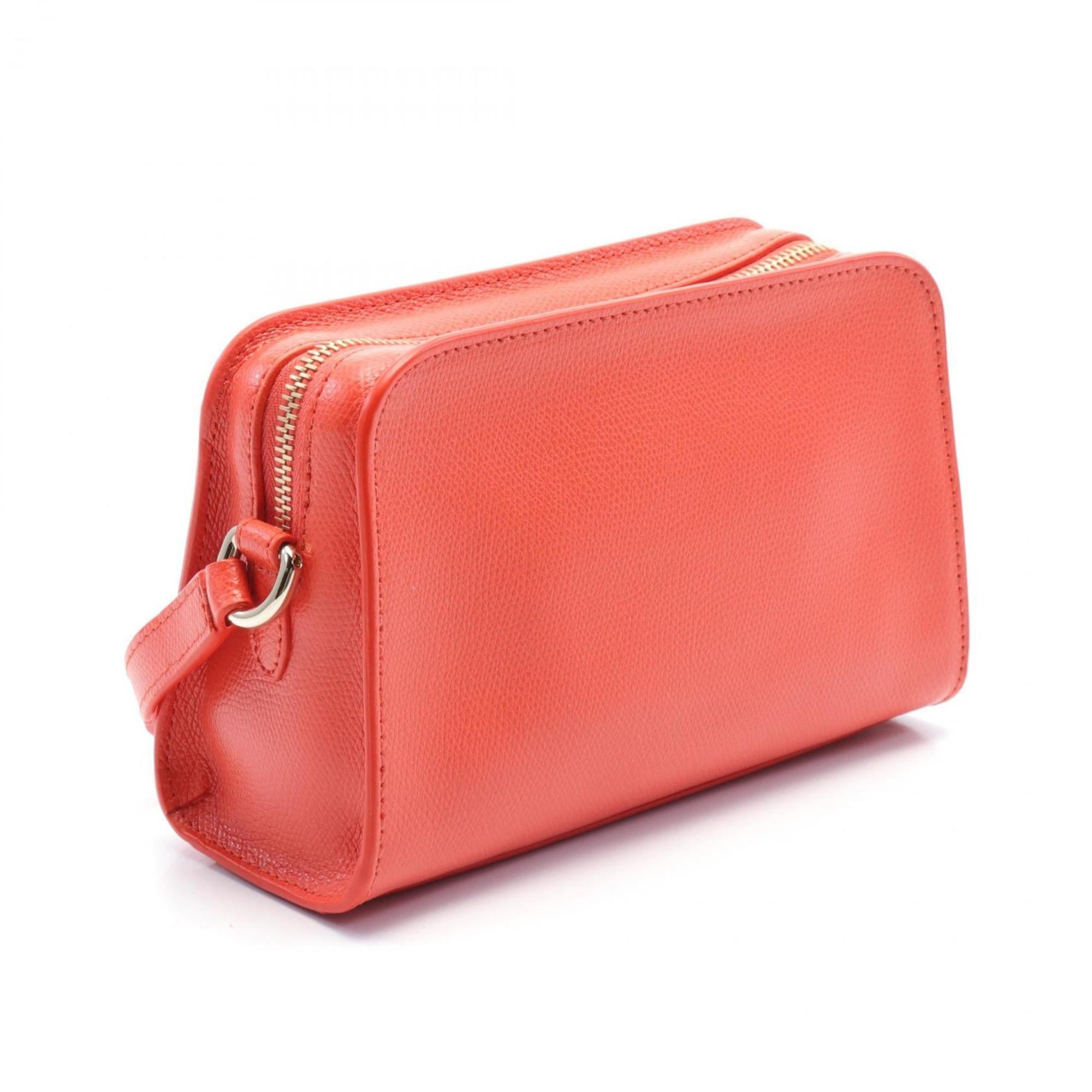 Furla Orange Leather Shoulder Bag