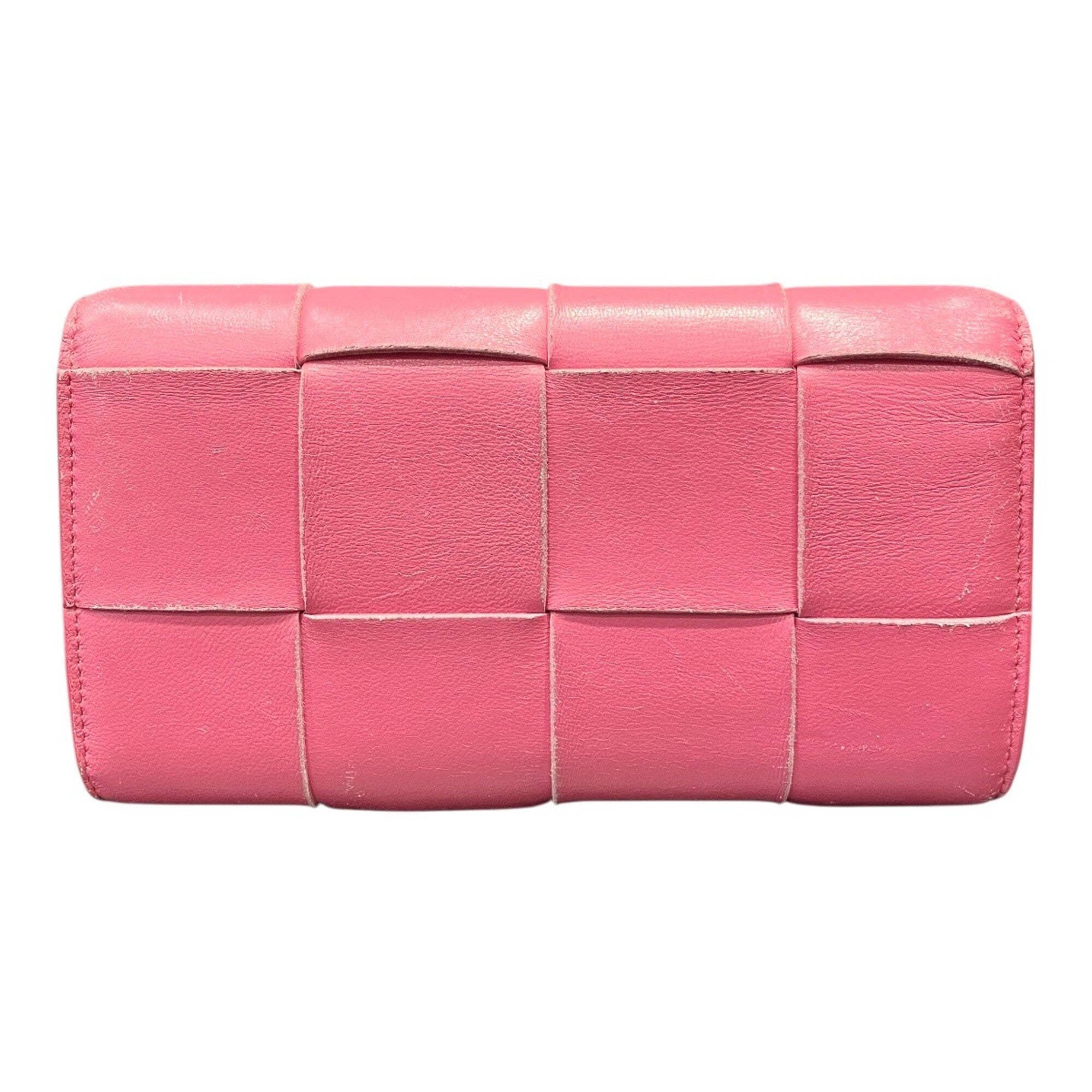 Bottega Veneta Pink Leather Long Wallet (Bi-Fold) (Pre-Owned)