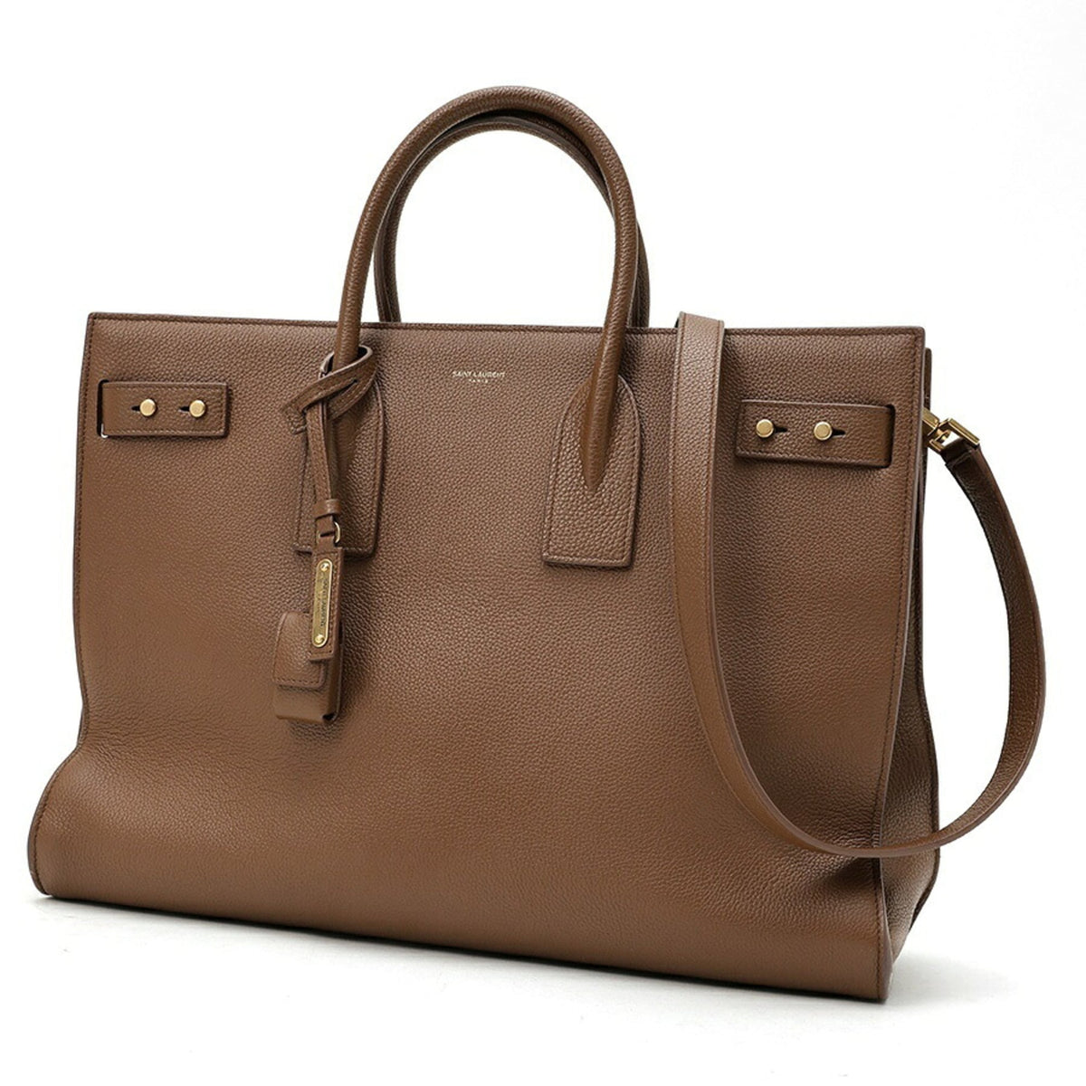 Saint Laurent Brown White Leather Pouch (Pre-Owned)