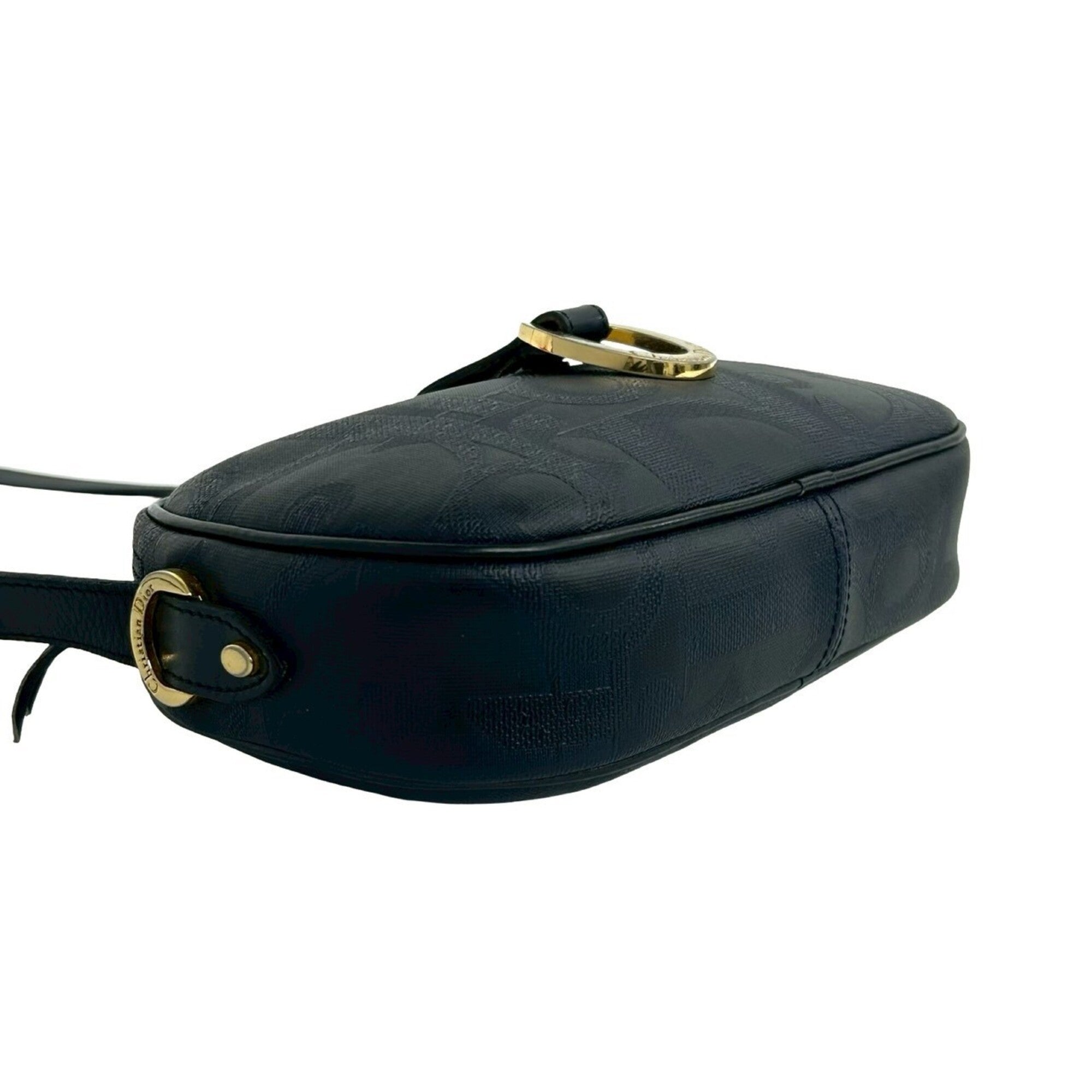 Christian Dior Navy Pvc Leather Pochette Shoulder Bag (Pre-Owned)