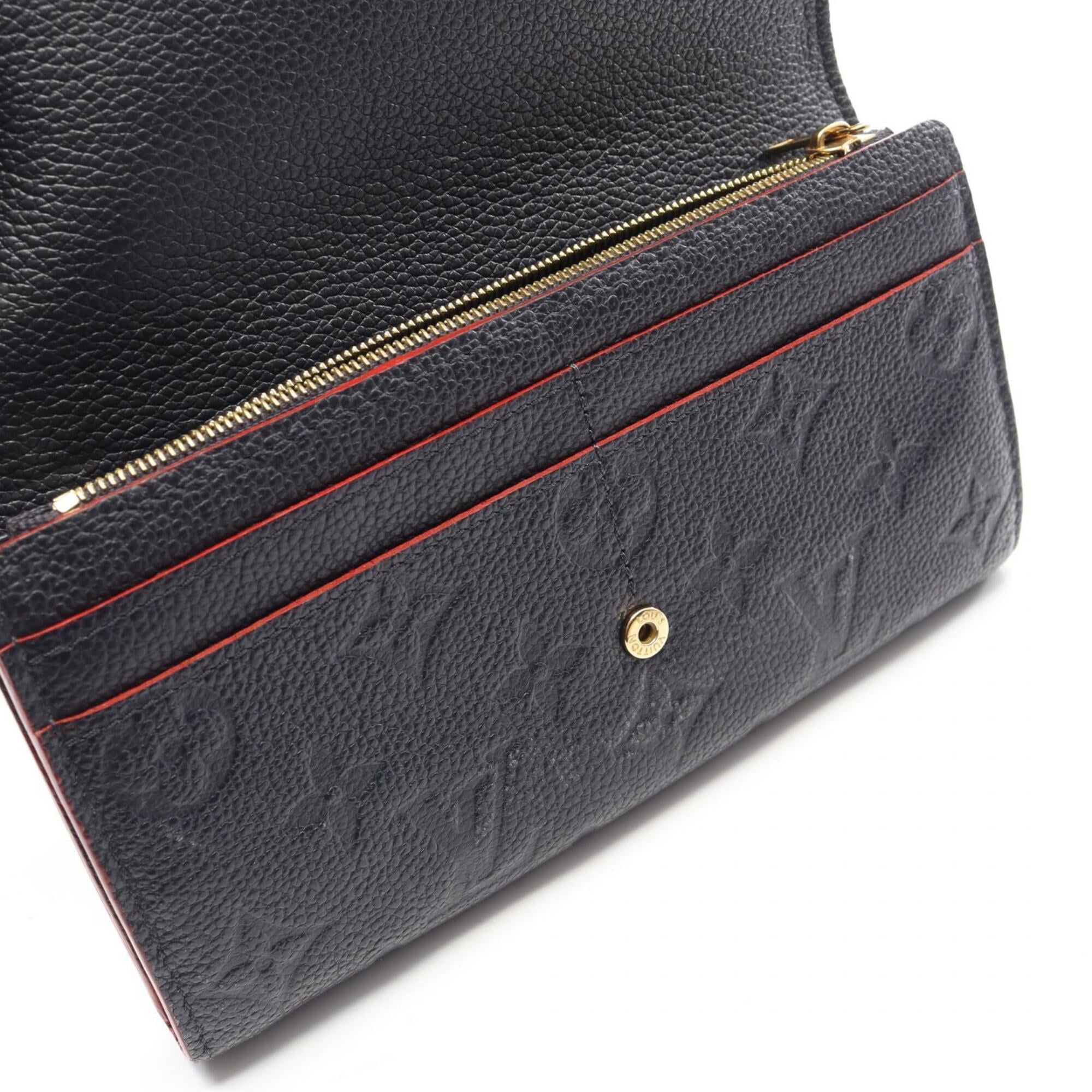 Louis Vuitton Marine Rouge Navy Monogram Empreinte Leather Long Wallet (Bi-Fold) (Pre-Owned)