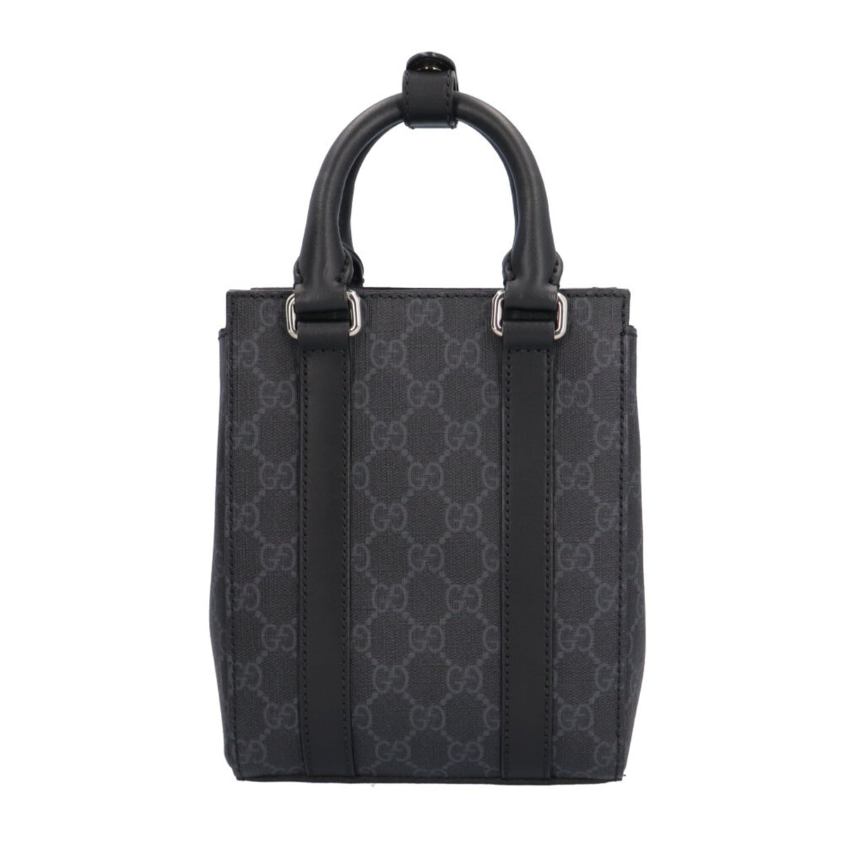Gucci Black Gray Gg Supreme Canvas Shoulder Bag (Pre-Owned)
