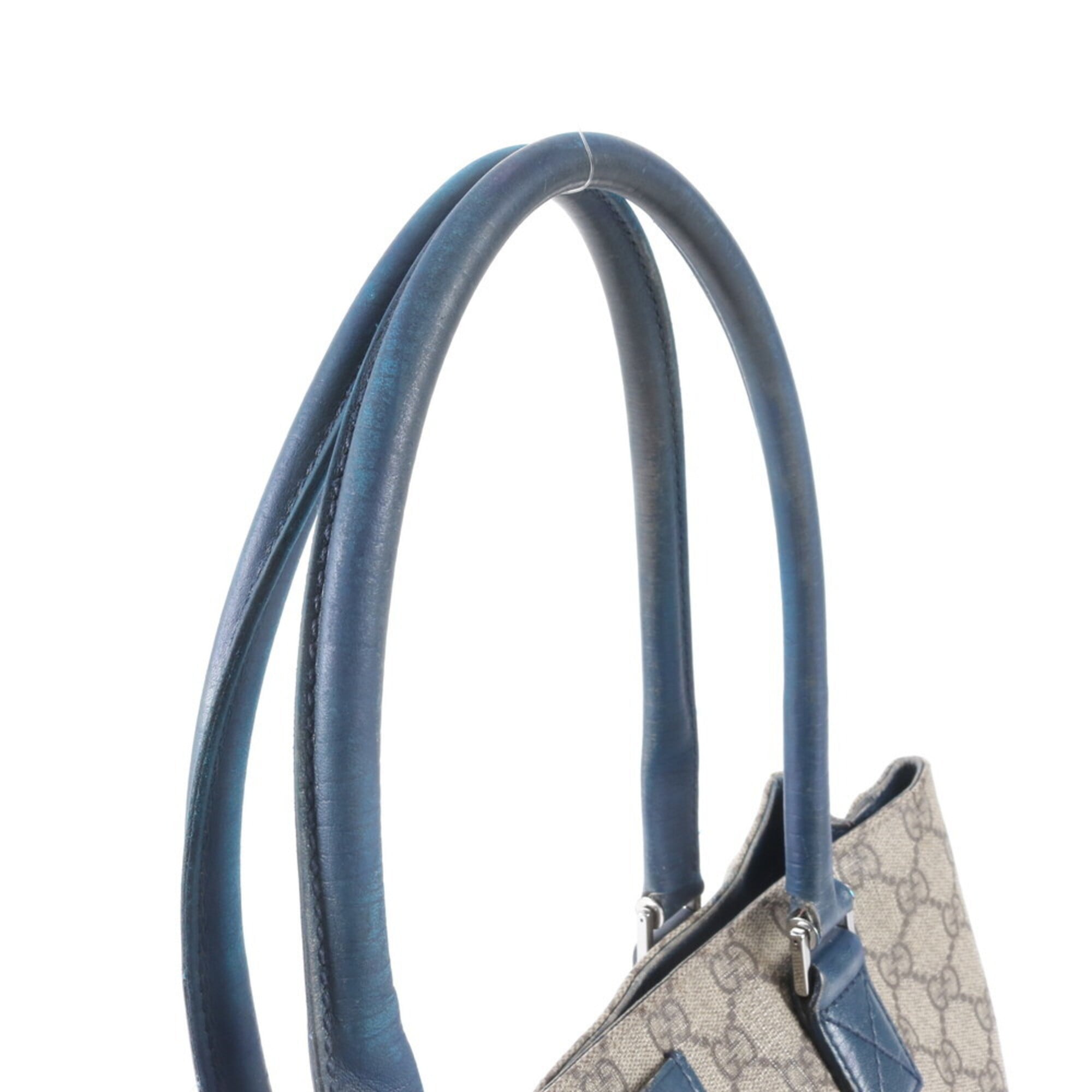 Gucci Beige Blue Leather Coated Canvas (Pre-Owned)