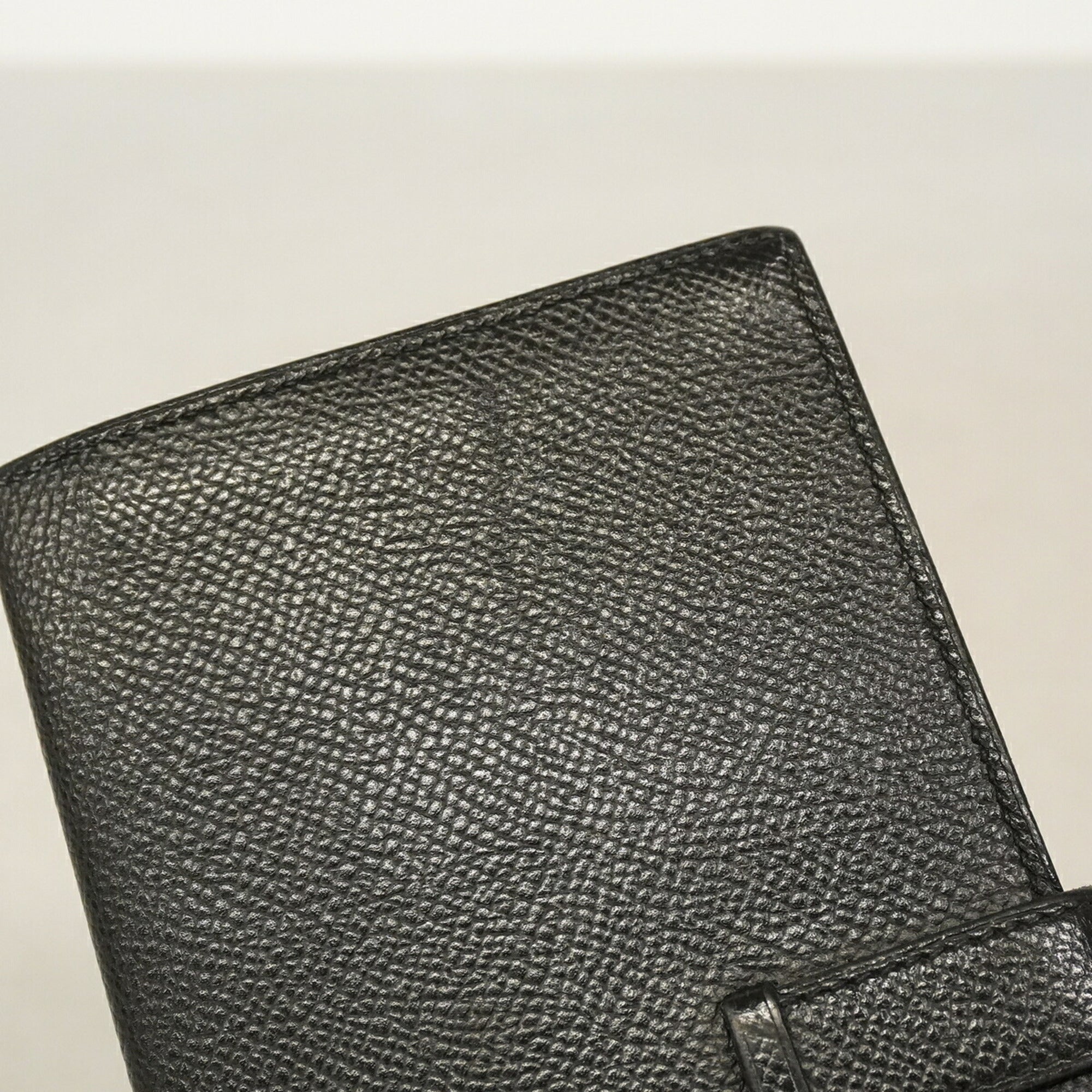 Hermes Black Epsom Leather Leather Long Wallet (Bi-Fold) (Pre-Owned)