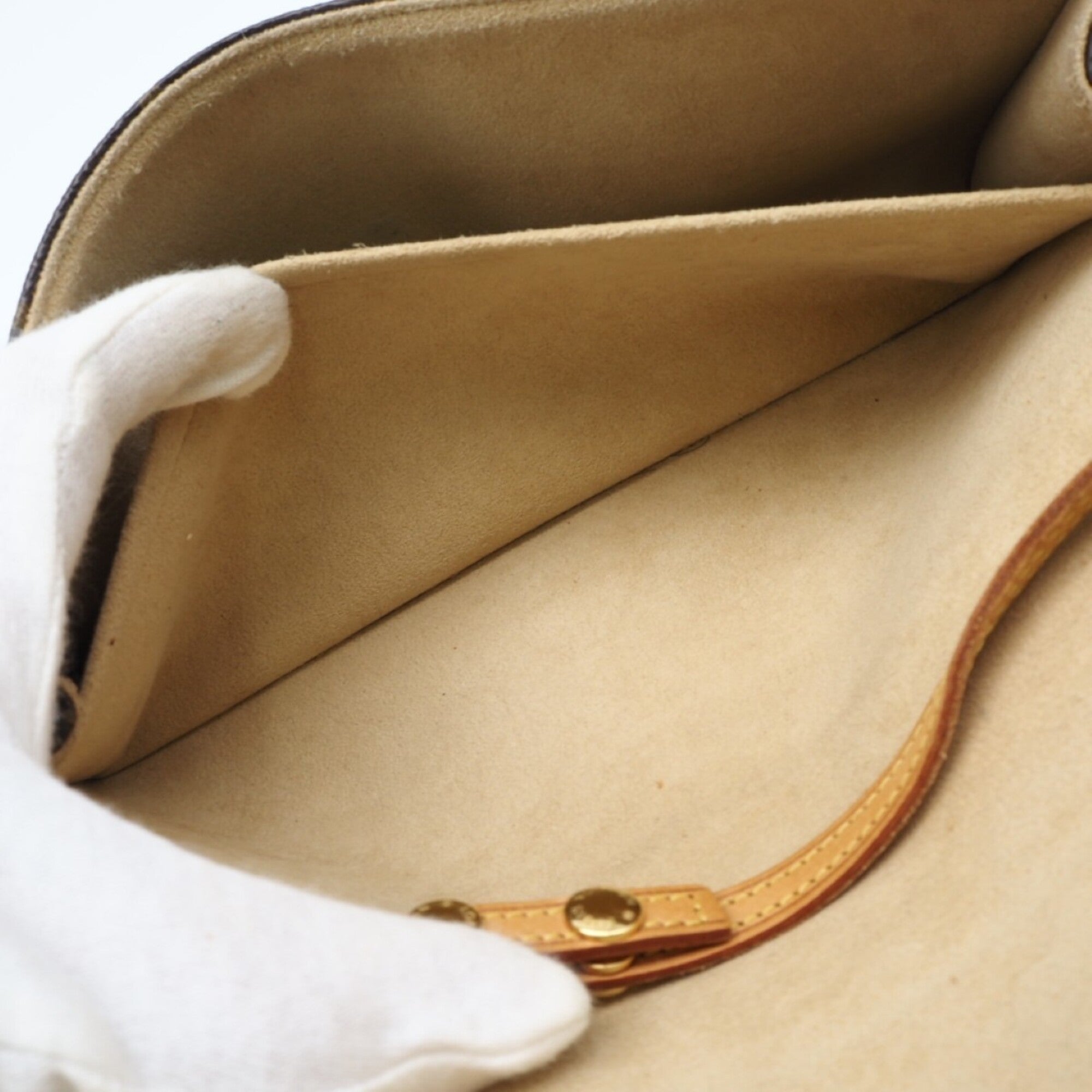 Louis Vuitton Brown Coated Canvas Leather Pochette Shoulder Bag (Pre-Owned)