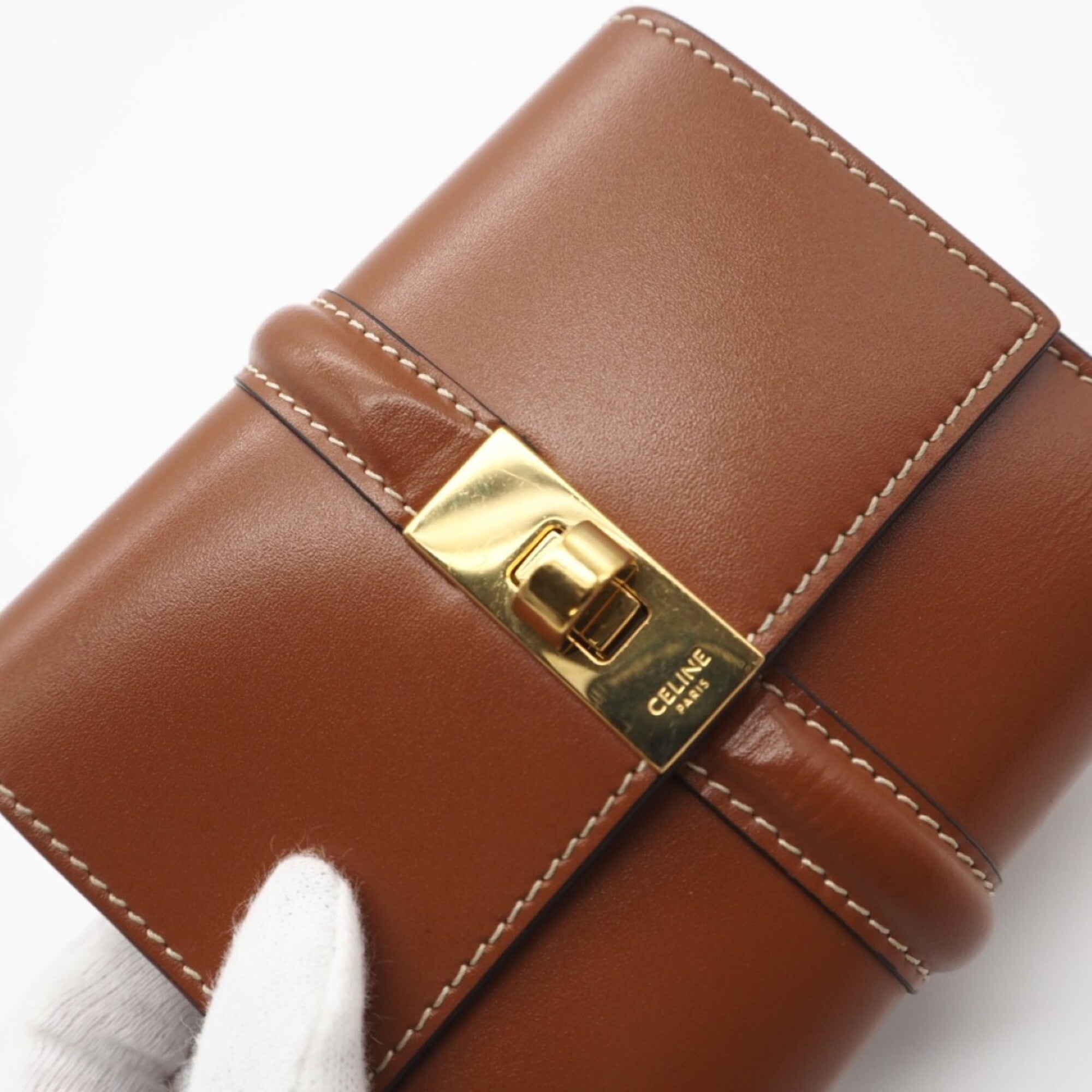 Celine Brown Leather Wallet (Tri-Fold) (Pre-Owned)