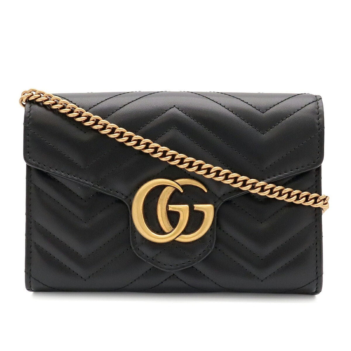 Gucci Black Quilting Leather Clutch Bag Shoulder Bag (Pre-Owned)