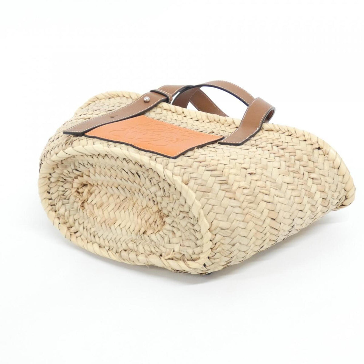 Loewe Orange Raffia Leather Handbag (Pre-Owned)