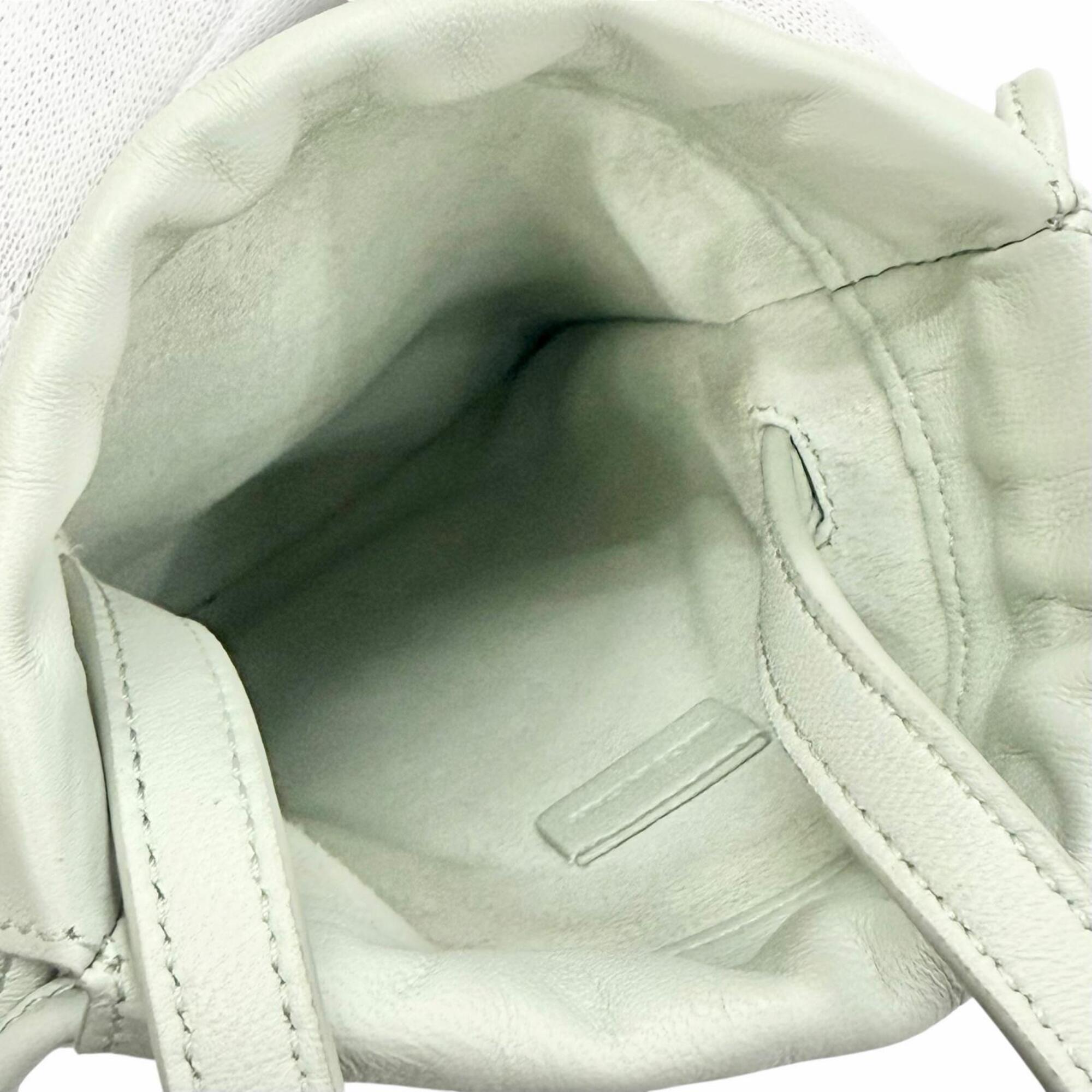Celine Light Green Leather Pouch Shoulder Bag (Pre-Owned)