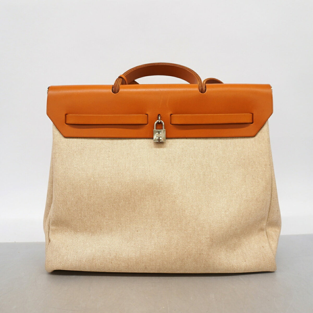 Hermes Brown Natural Toile H Handbag (Pre-Owned)