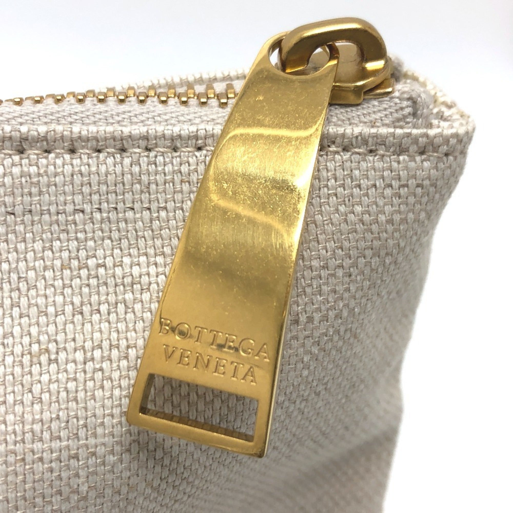 Bottega Veneta Beige Canvas Pouch (Pre-Owned)
