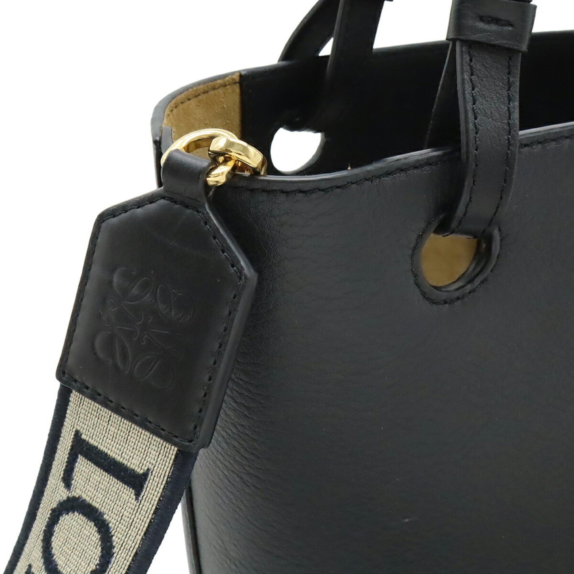 Loewe Black Leather Handbag Shoulder Bag Tote Bag (Pre-Owned)