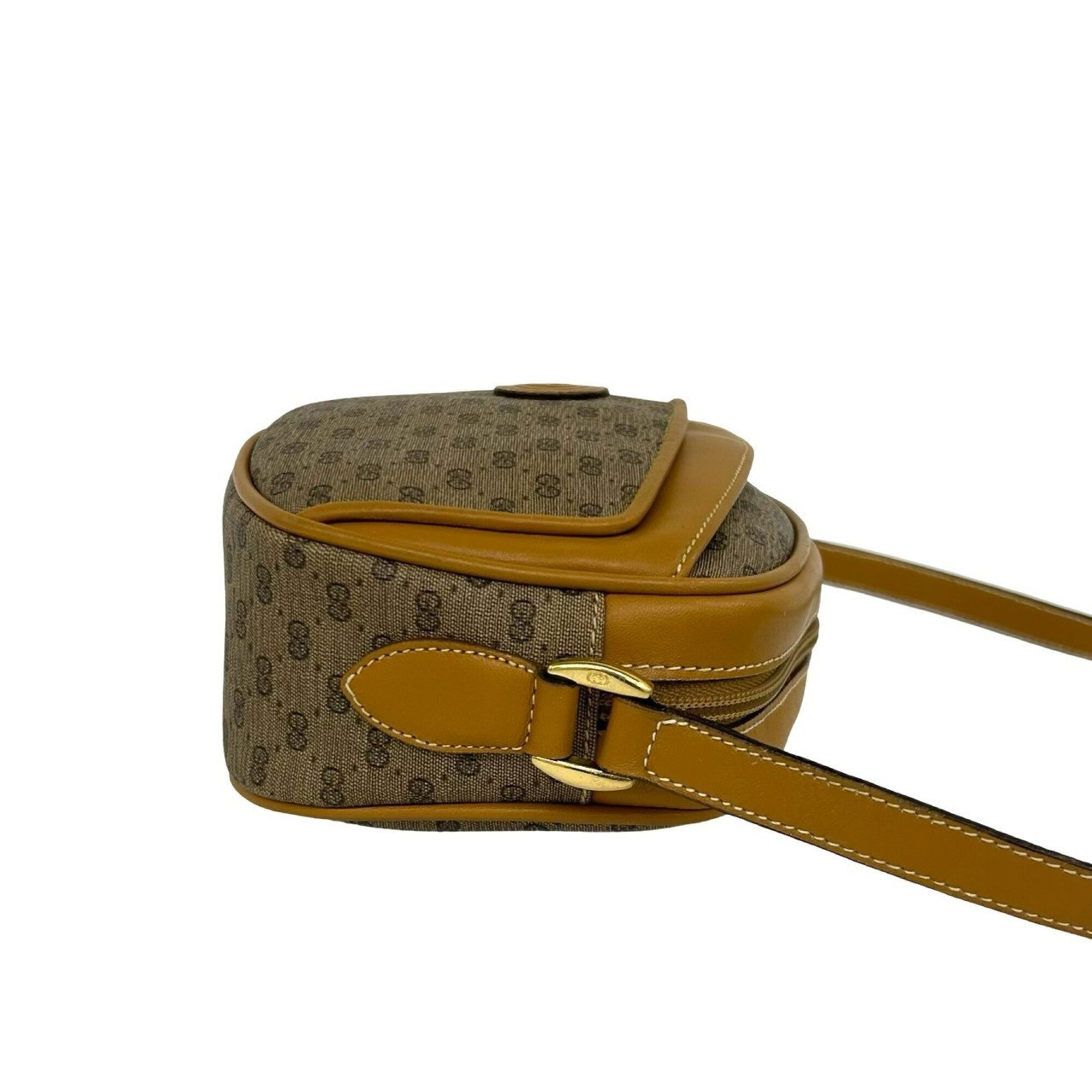 Gucci Brown Leather Pvc Pochette Shoulder Bag (Pre-Owned)