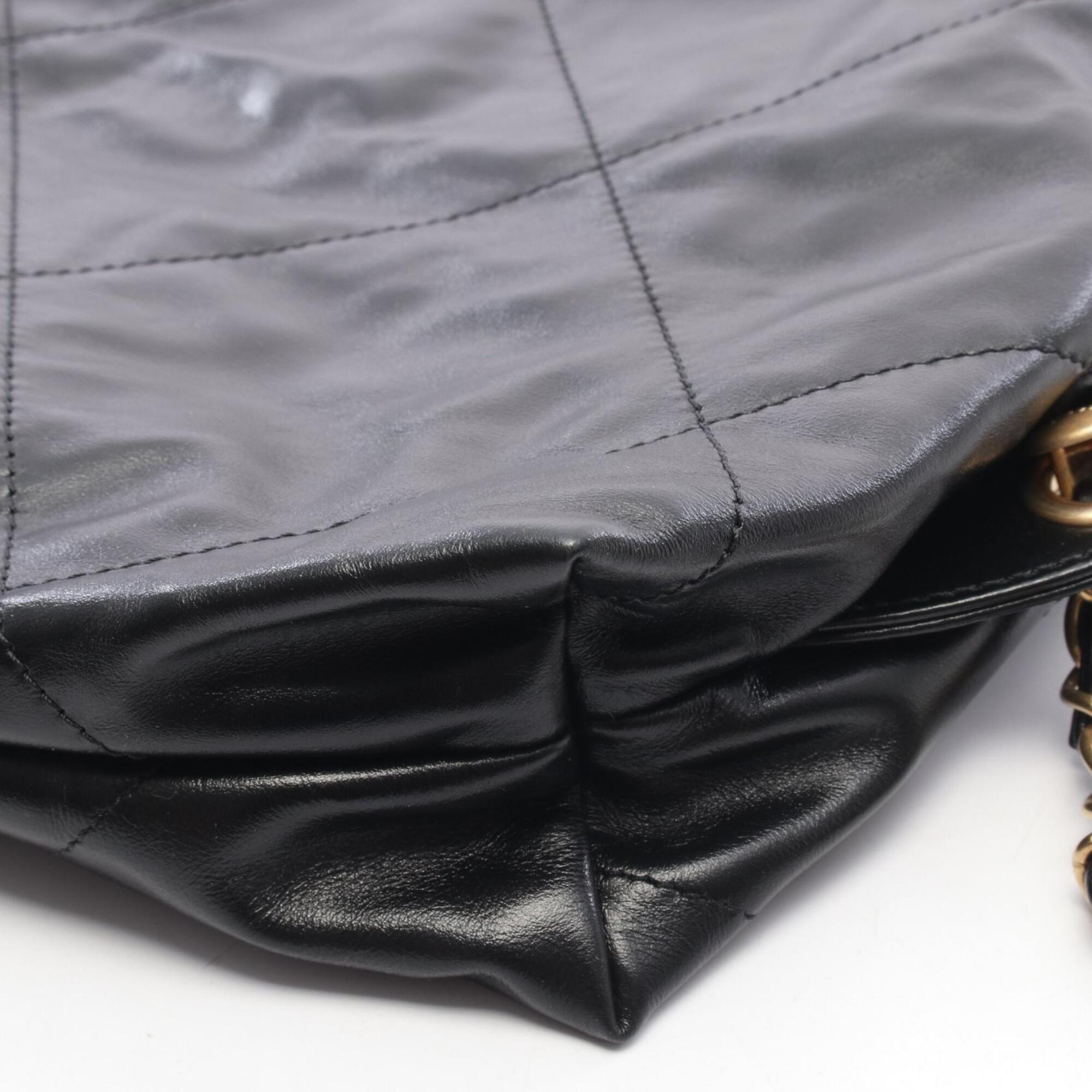 Chanel Black Leather Backpack Handbag (Pre-Owned)