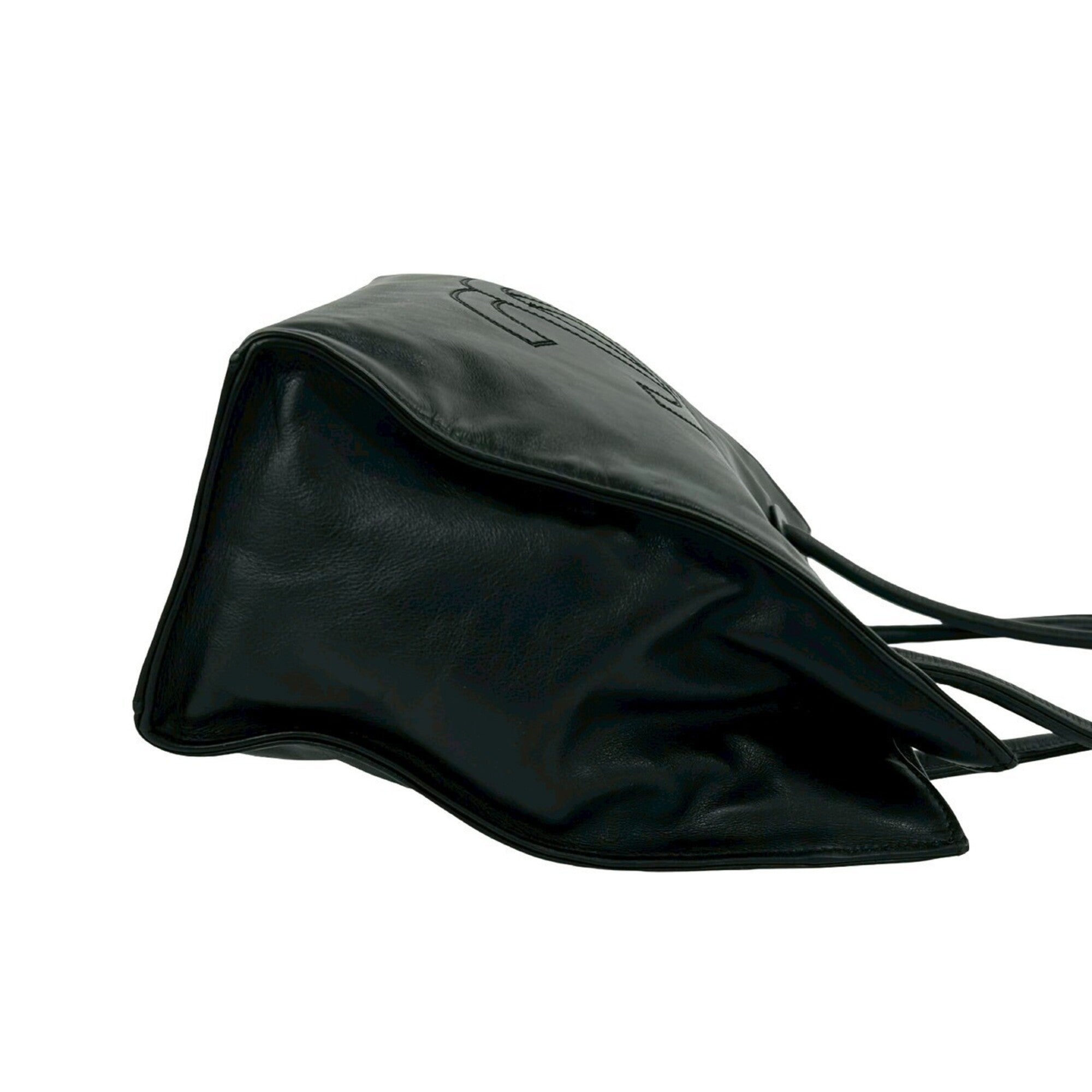 Chanel Black Leather Handbag Tote Bag (Pre-Owned)
