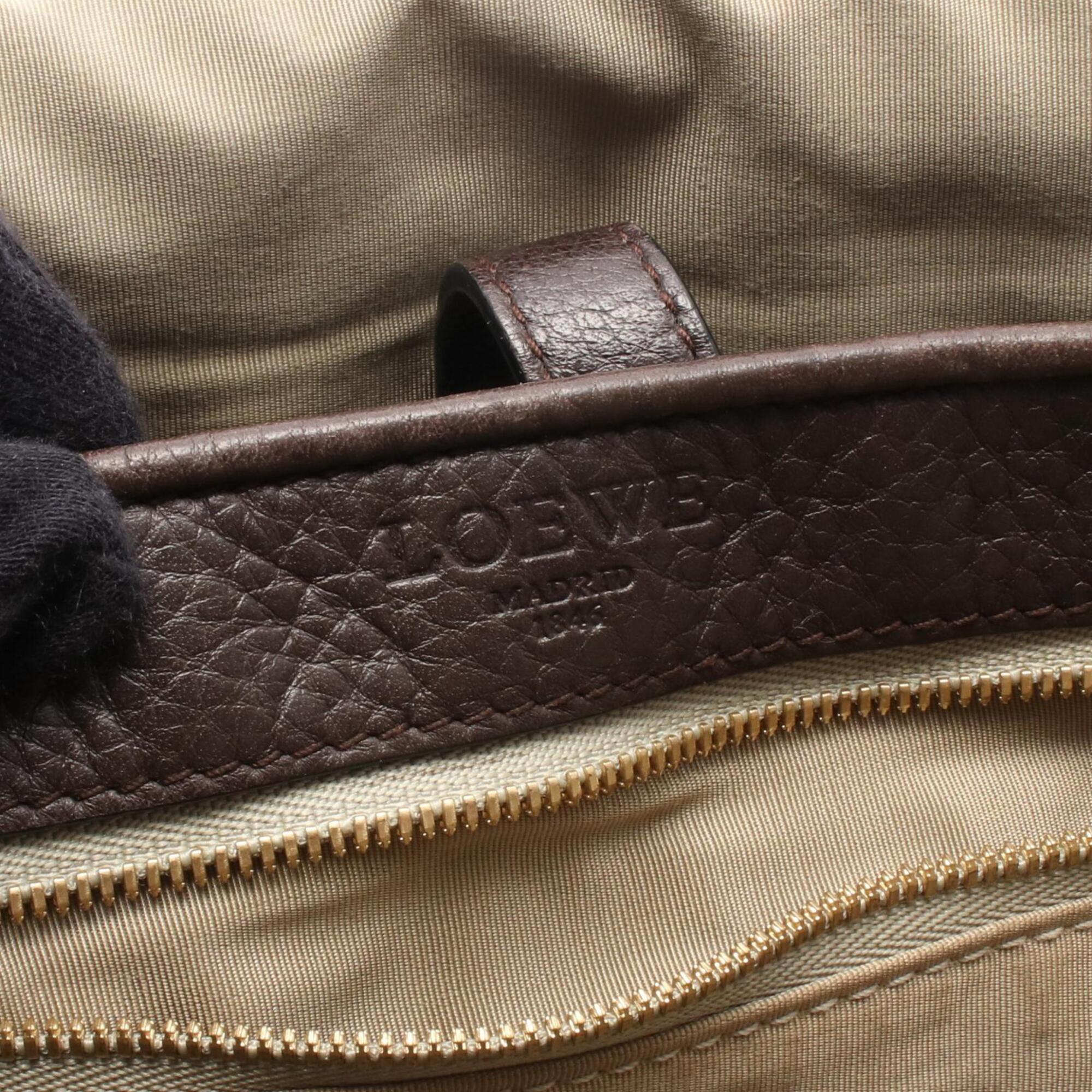 Loewe Brown Leather Handbag Shoulder Bag (Pre-Owned)