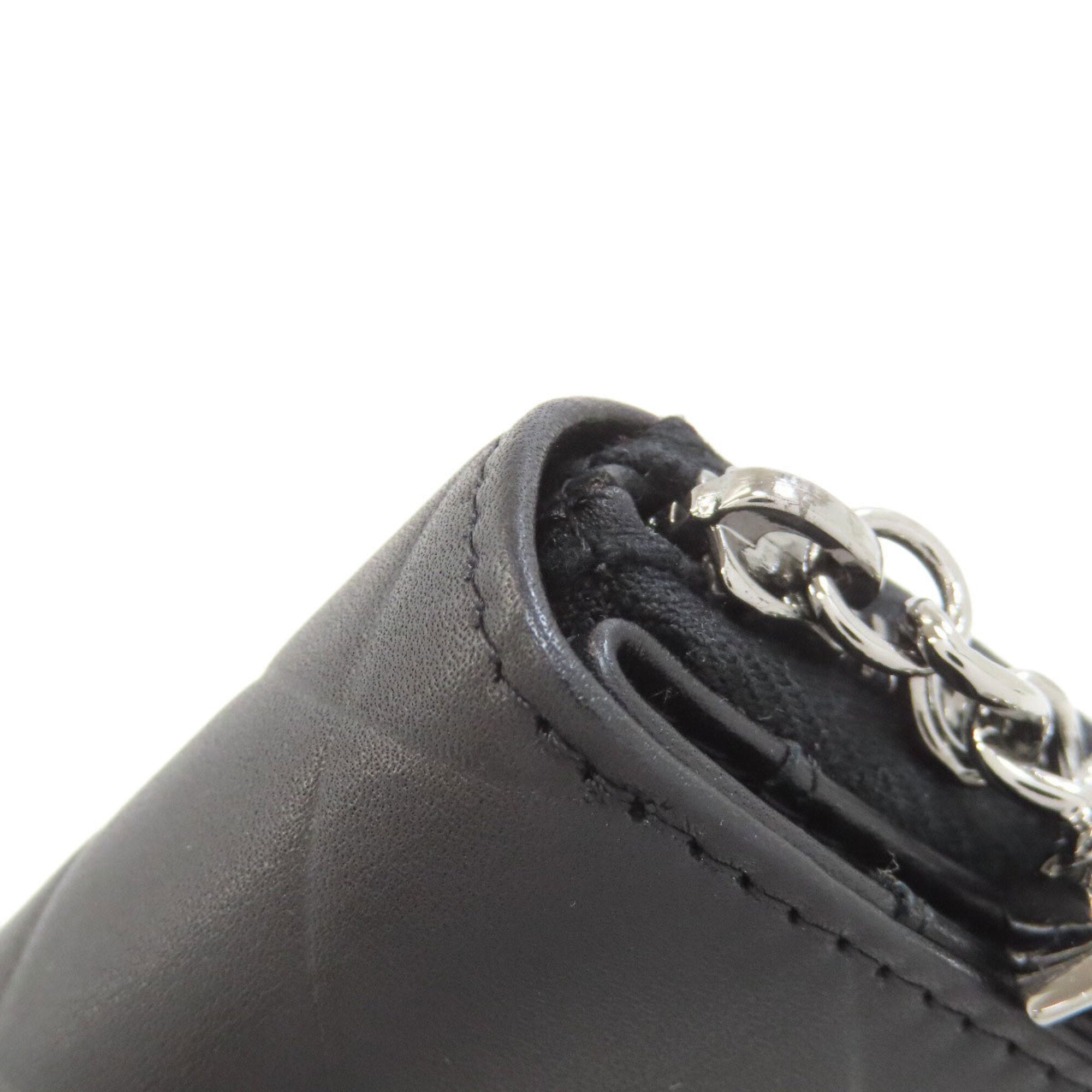 Chanel Black Leather Long Wallet (Bi-Fold) (Pre-Owned)