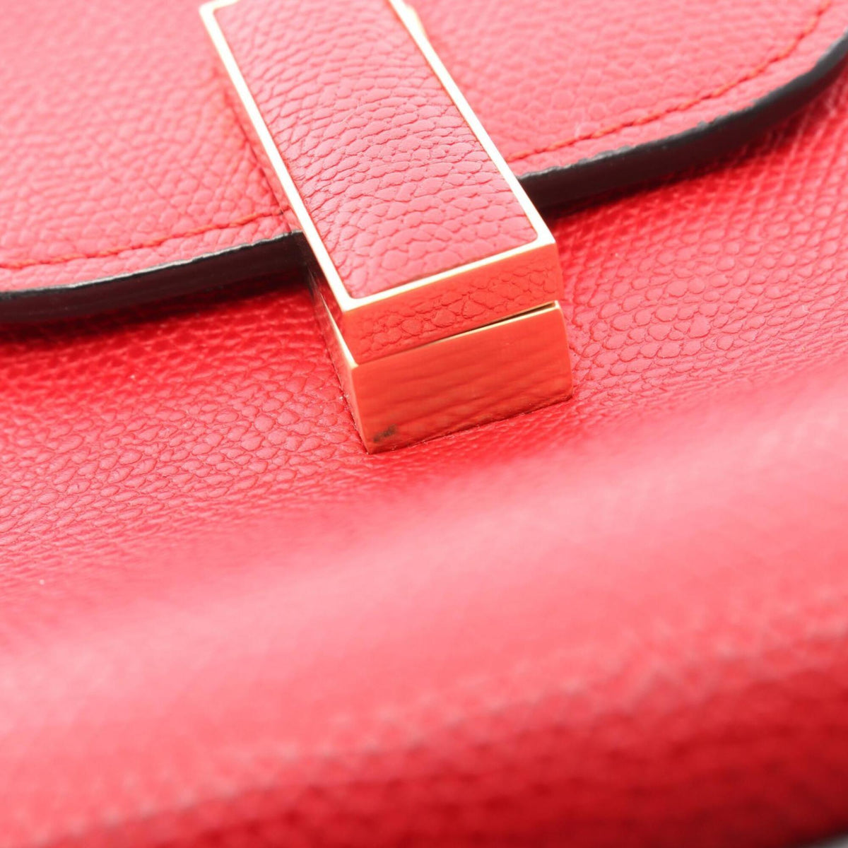 Valextra Red Color Leather Handbag Shoulder Bag (Pre-Owned)