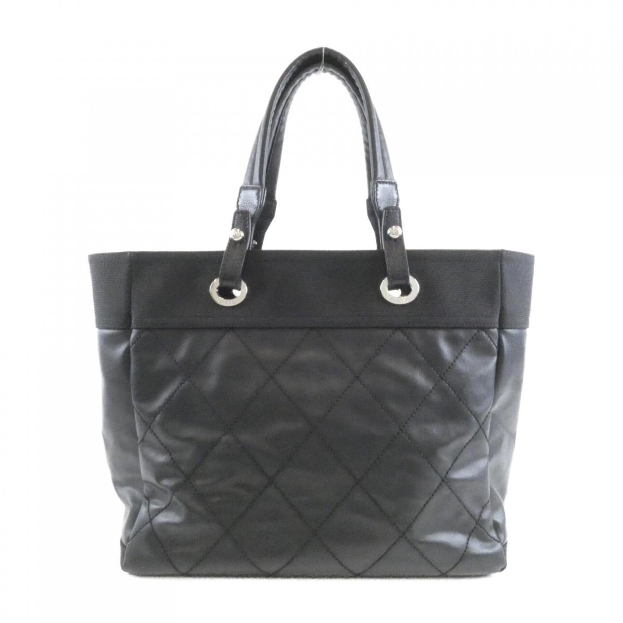 Chanel Black Canvas Handbag (Pre-Owned)