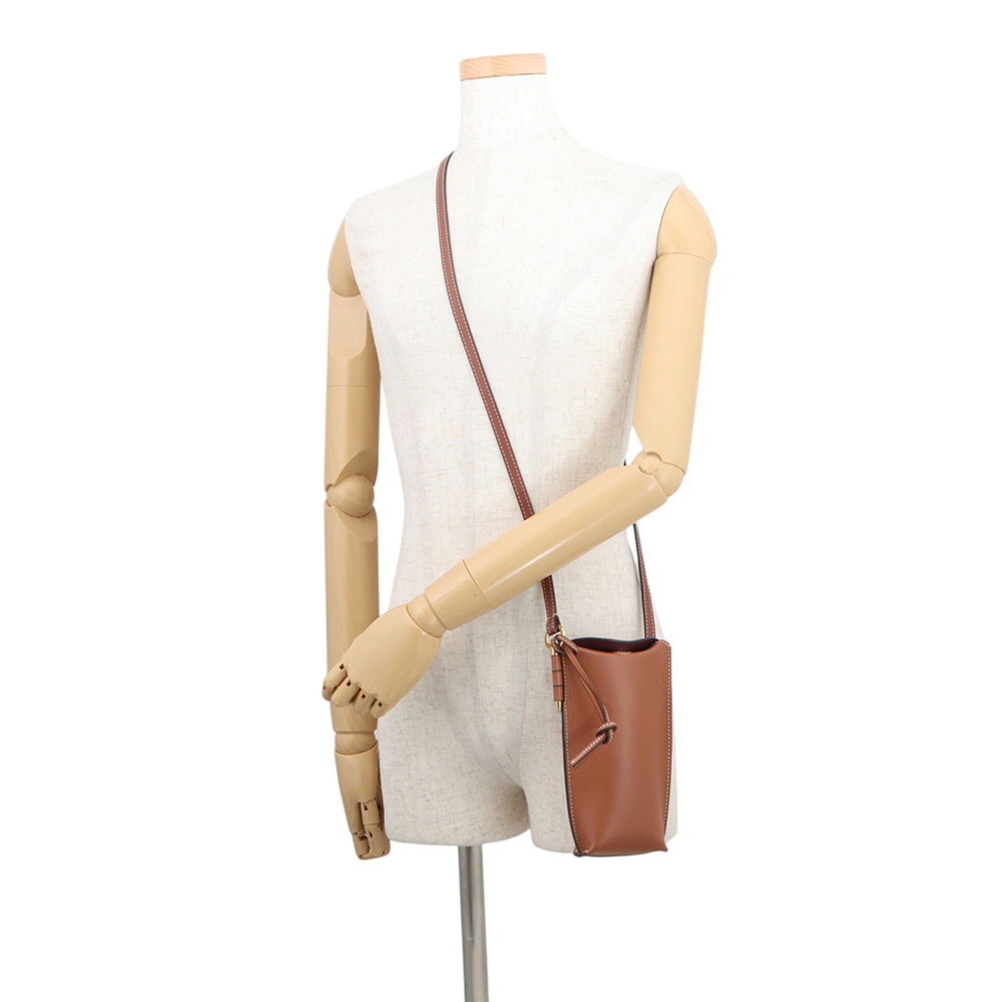 Loewe Brown Leather Handbag Pochette Shoulder Bag (Pre-Owned)