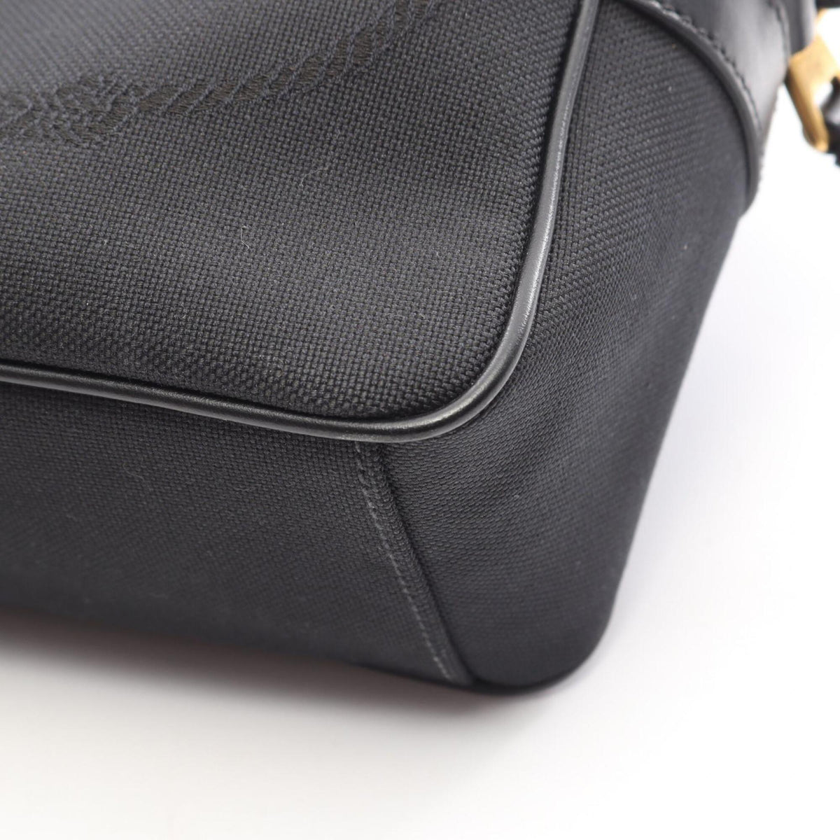 Prada Black Canvas Leather Shoulder Bag (Pre-Owned)