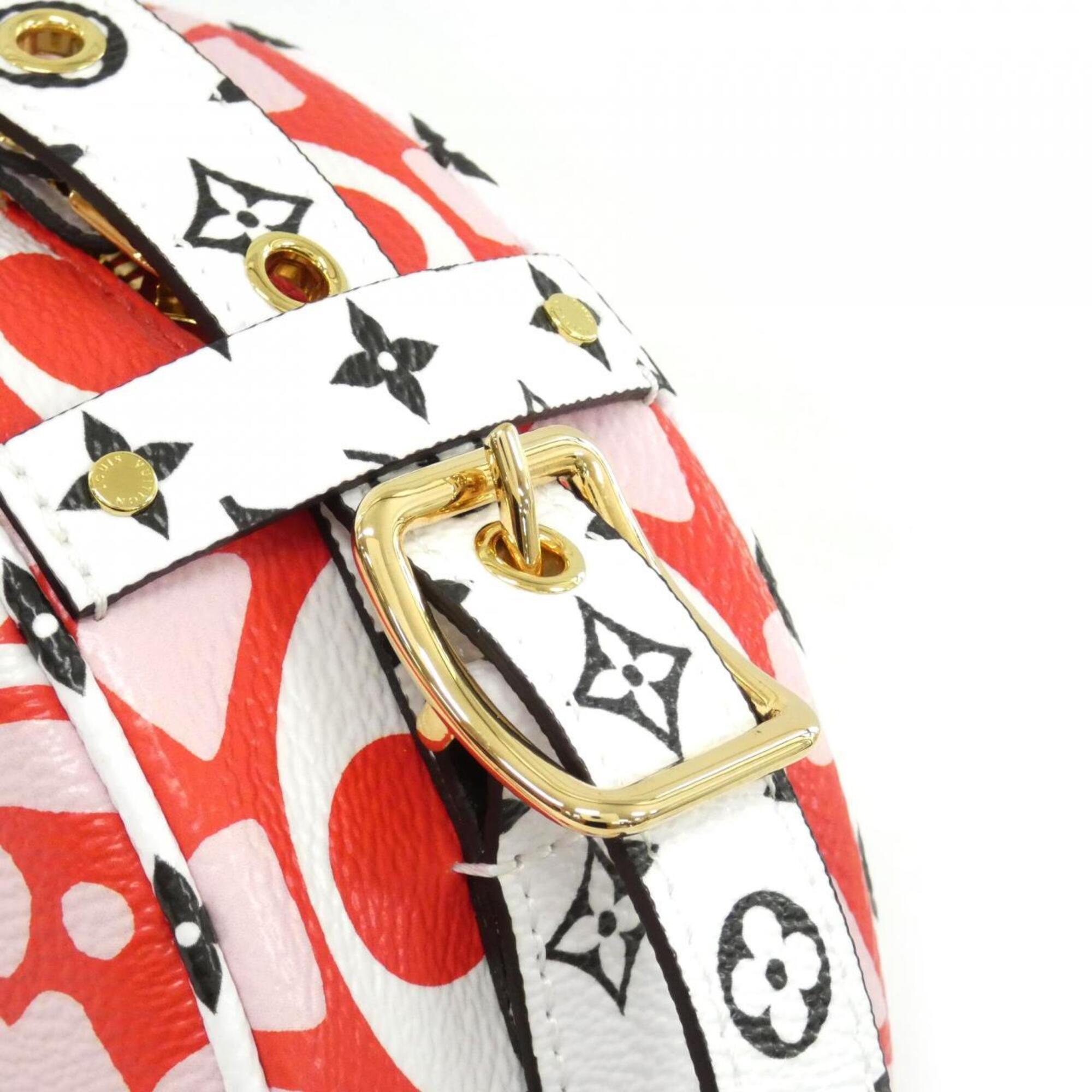 Louis Vuitton Red Color Coated Canvas Shoulder Bag (Pre-Owned)