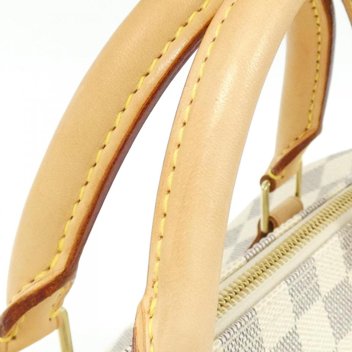 Louis Vuitton Azur White Coated Canvas Boston Bag (Pre-Owned)