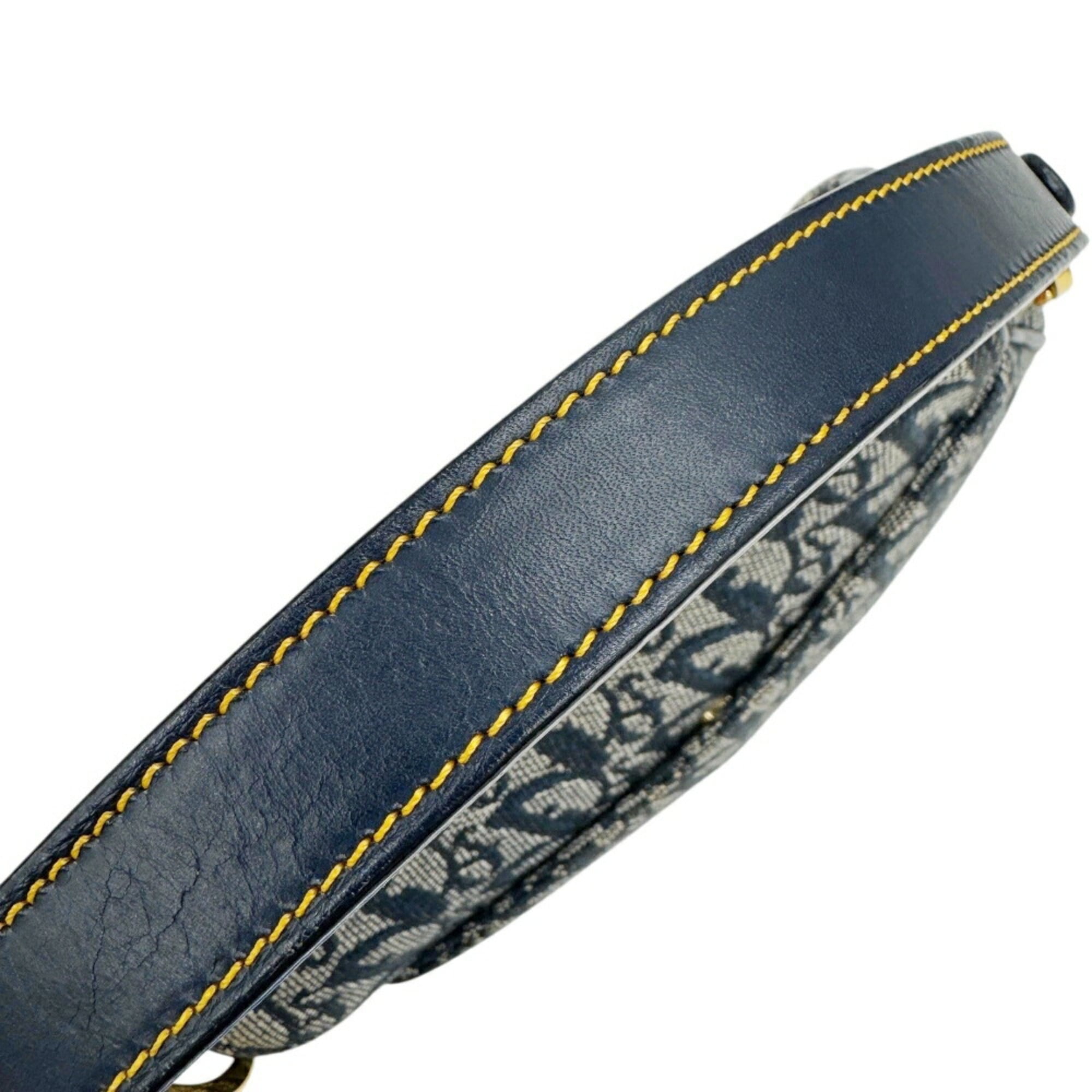 Christian Dior Navy Canvas Saddle Bag Shoulder Bag (Pre-Owned)