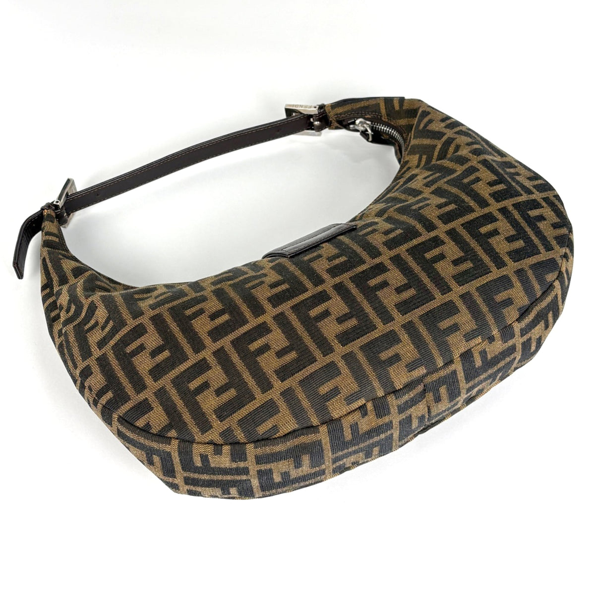Fendi Brown Canvas Leather Shoulder Bag (Pre-Owned)