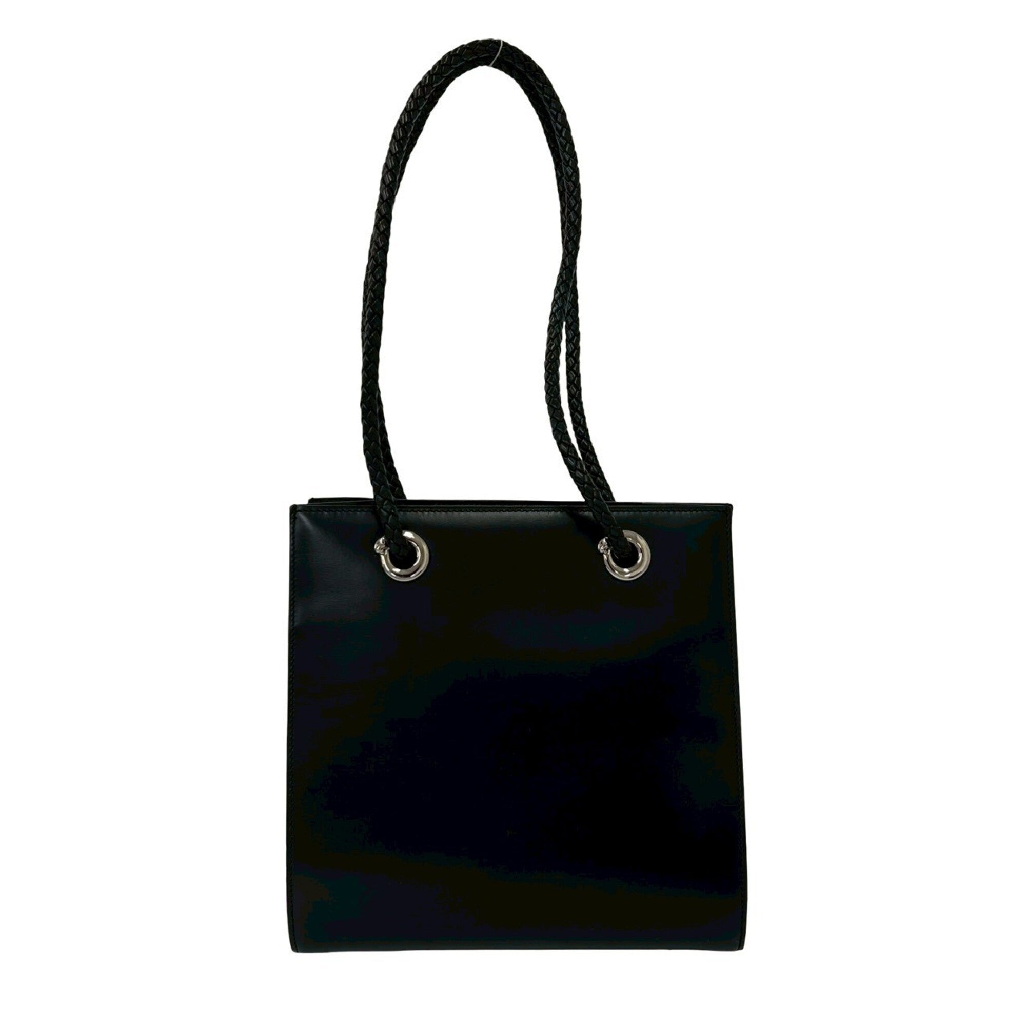 Cartier Black Leather Shoulder Bag Tote Bag (Pre-Owned)