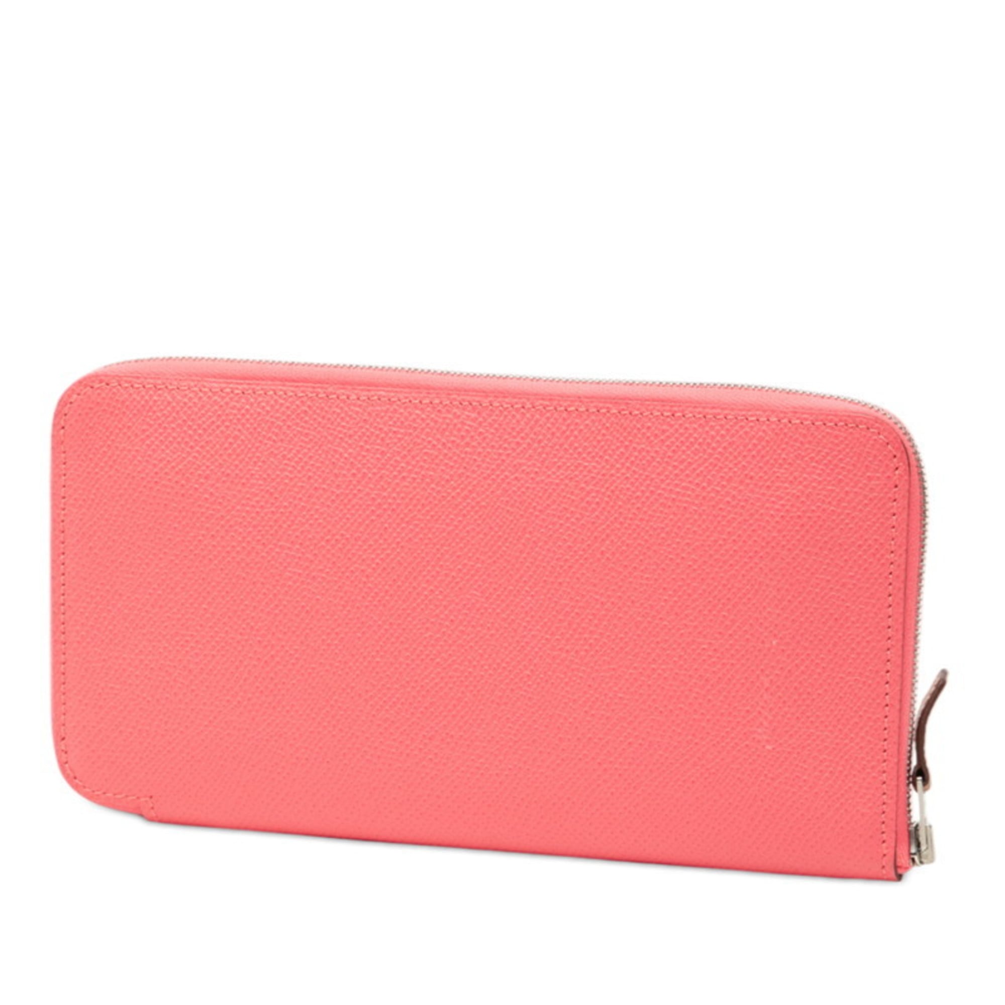 Hermes Orange Pink Rose Azalee Epsom Leather Long Wallet (Bi-Fold) (Pre-Owned)