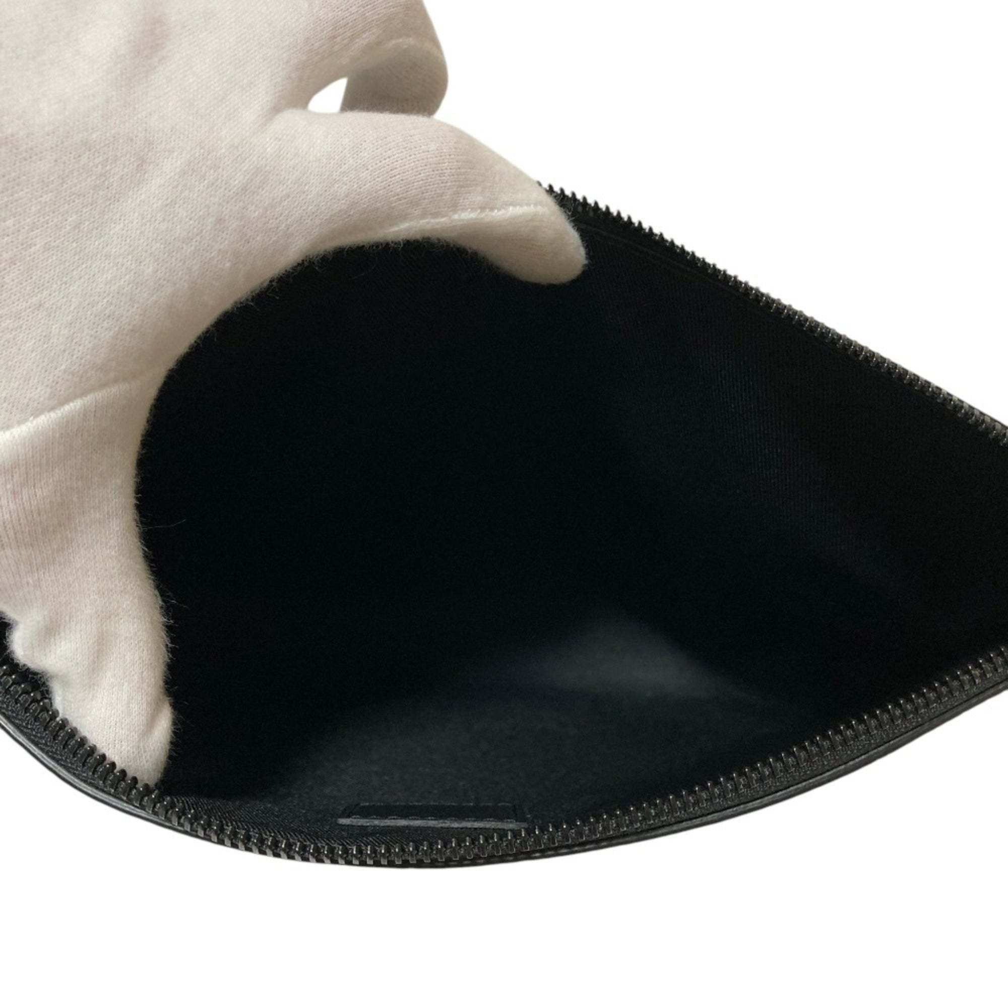 Louis Vuitton Noir Leather Clutch Bag Handbag Pouch (Pre-Owned)