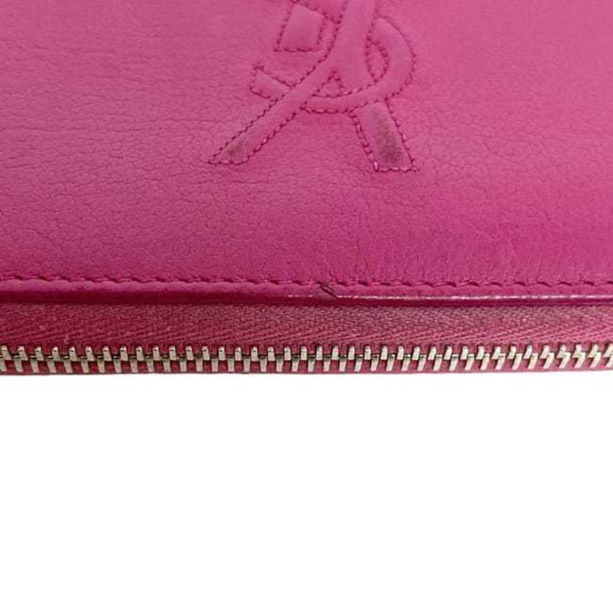 Yves Saint Laurent Pink Leather Long Wallet (Bi-Fold) (Pre-Owned)