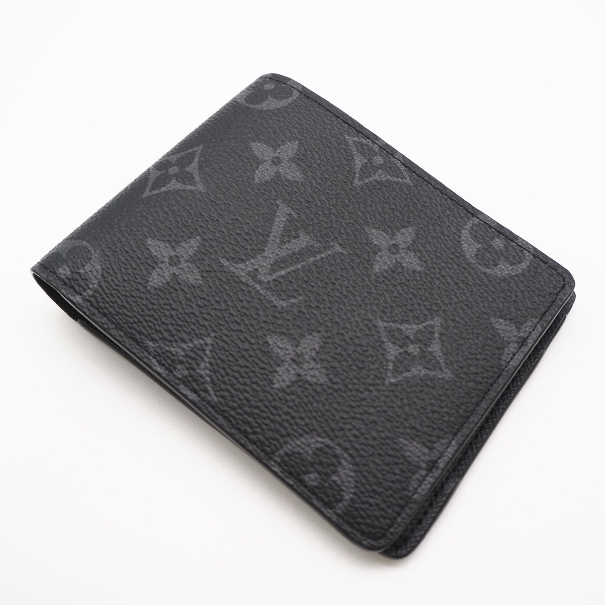 Louis Vuitton Black Gray Coated Canvas Leather Wallet (Bi-Fold) (Pre-Owned)