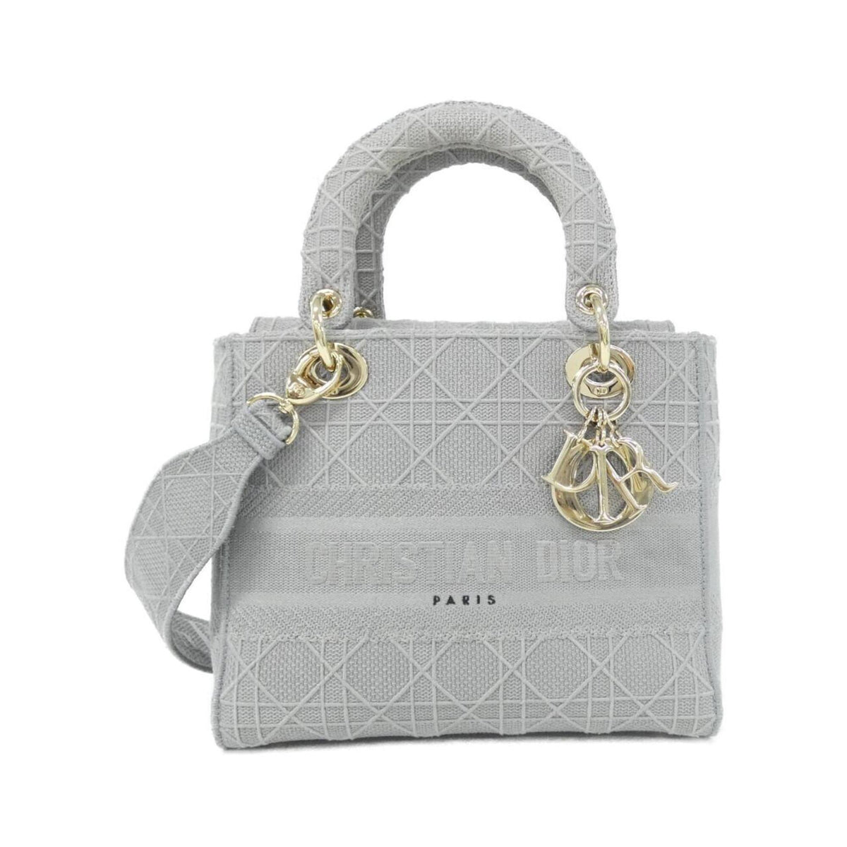 Christian Dior Gray Canvas Handbag (Pre-Owned)