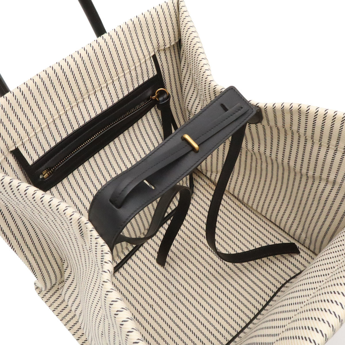 Celine Navy Navy Black White Canvas Handbag Tote Bag (Pre-Owned)