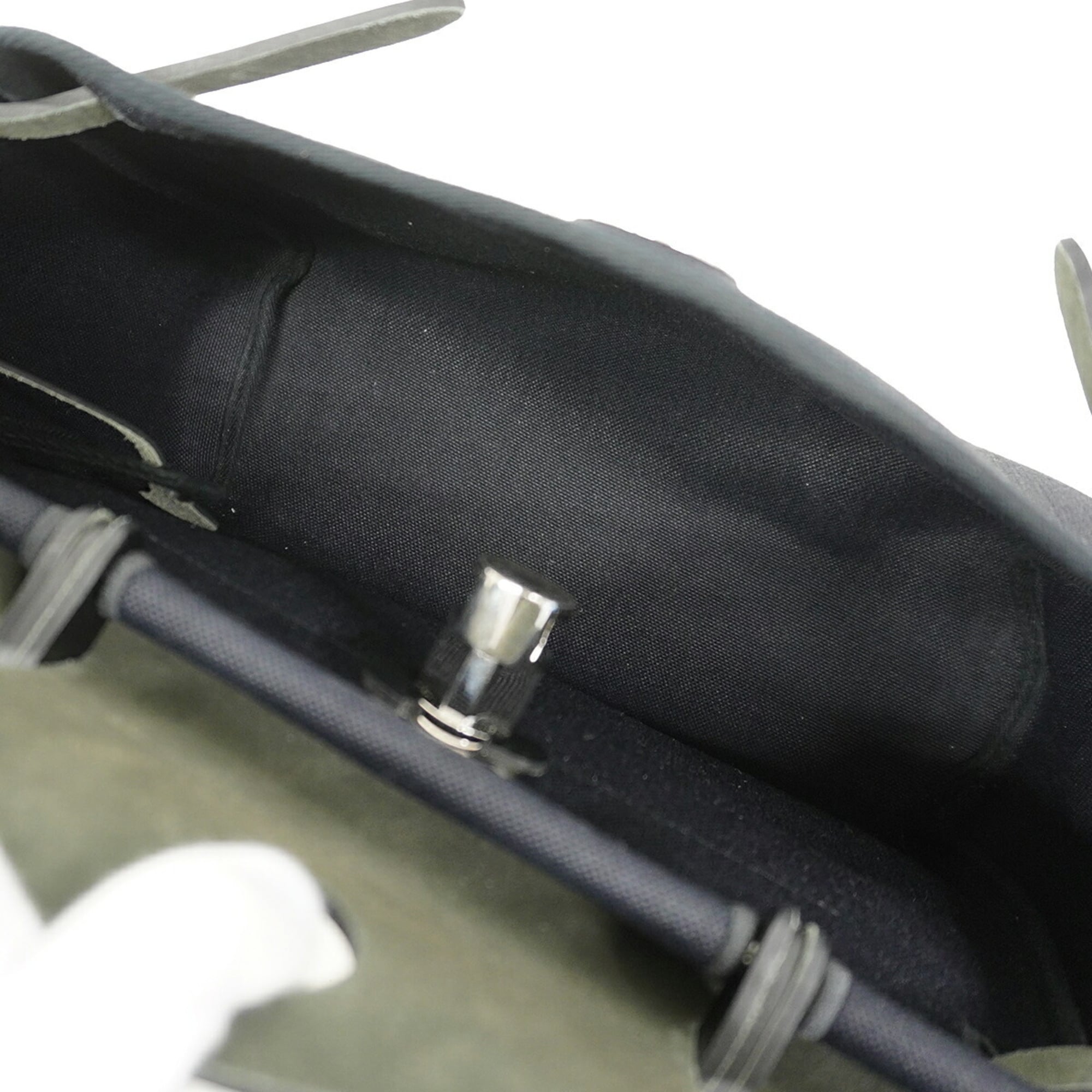Hermes Black Toile Officier Handbag (Pre-Owned)