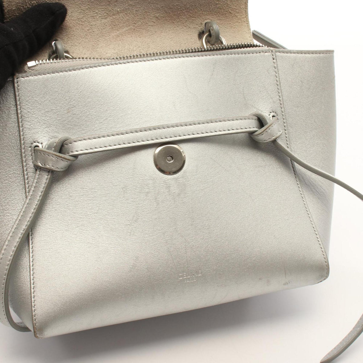 Celine Silver Leather Handbag (Pre-Owned)